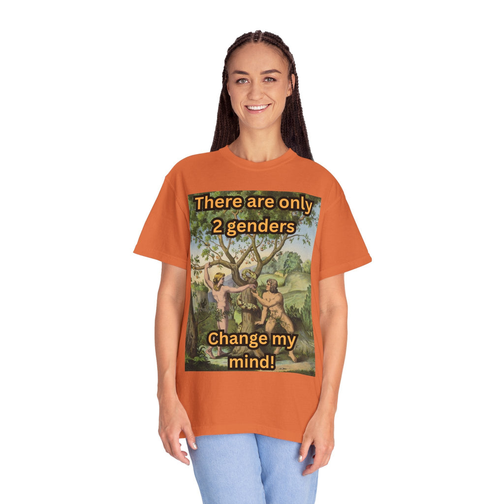 There Are Only 2 Genders T-Shirt – Adam & Eve Cross Christian Tee for Bold Faith Printify