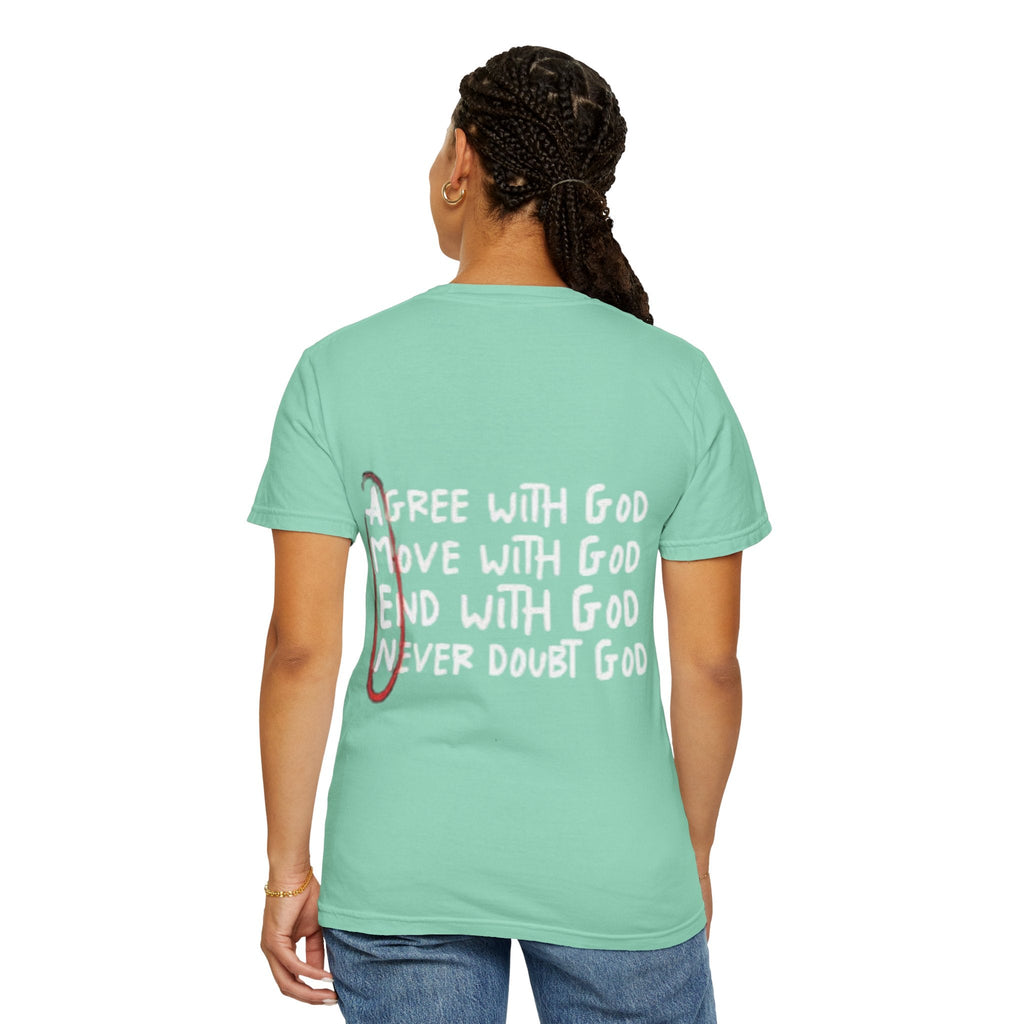 AMEN Acronym T-Shirt – Always Agree with God Move with God End with God Never Doubt God Christian Tee for Unwavering Faith Printify