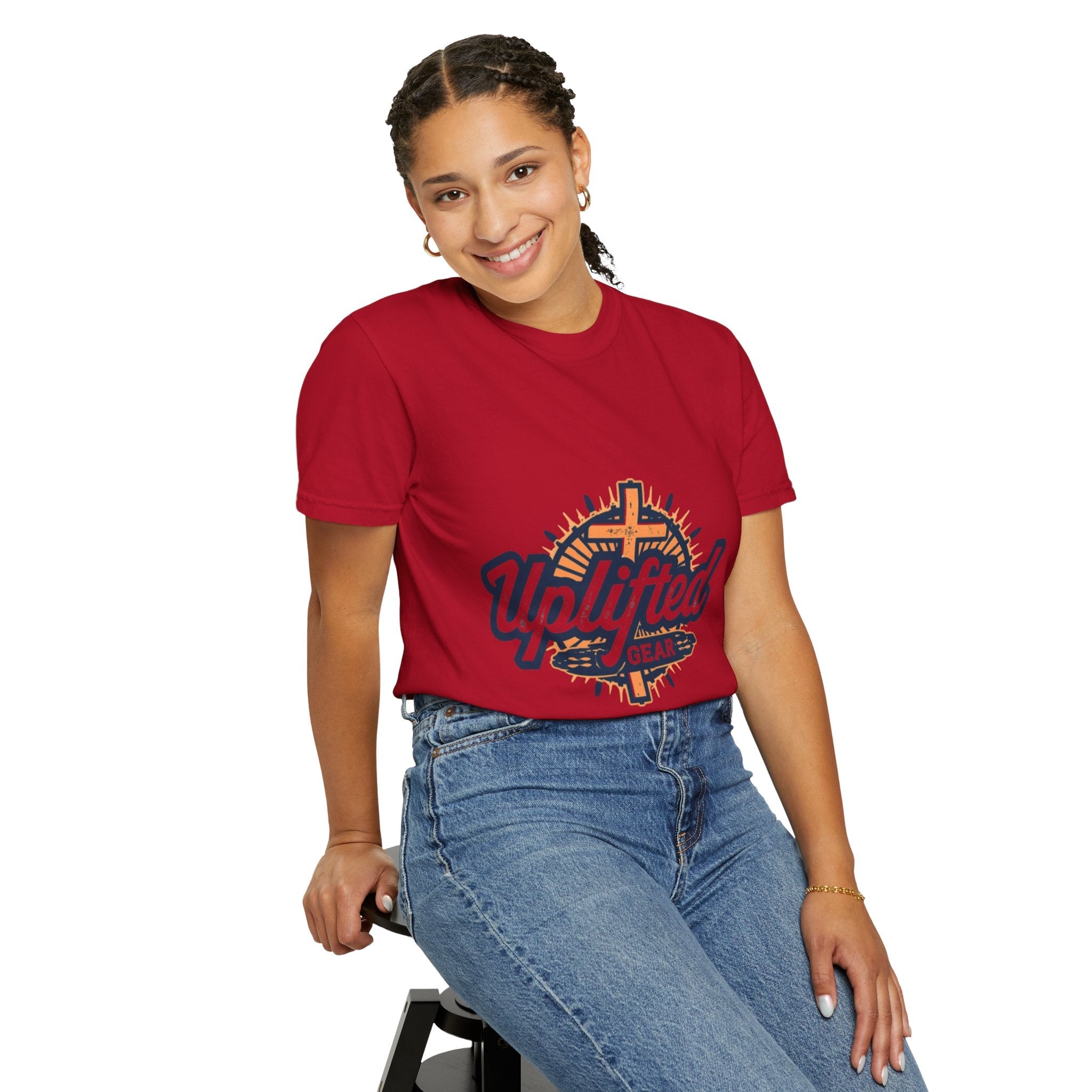 Uplifted Gear Christian T-Shirt – Bold Logo Faith Tee for Inspired Living Printify