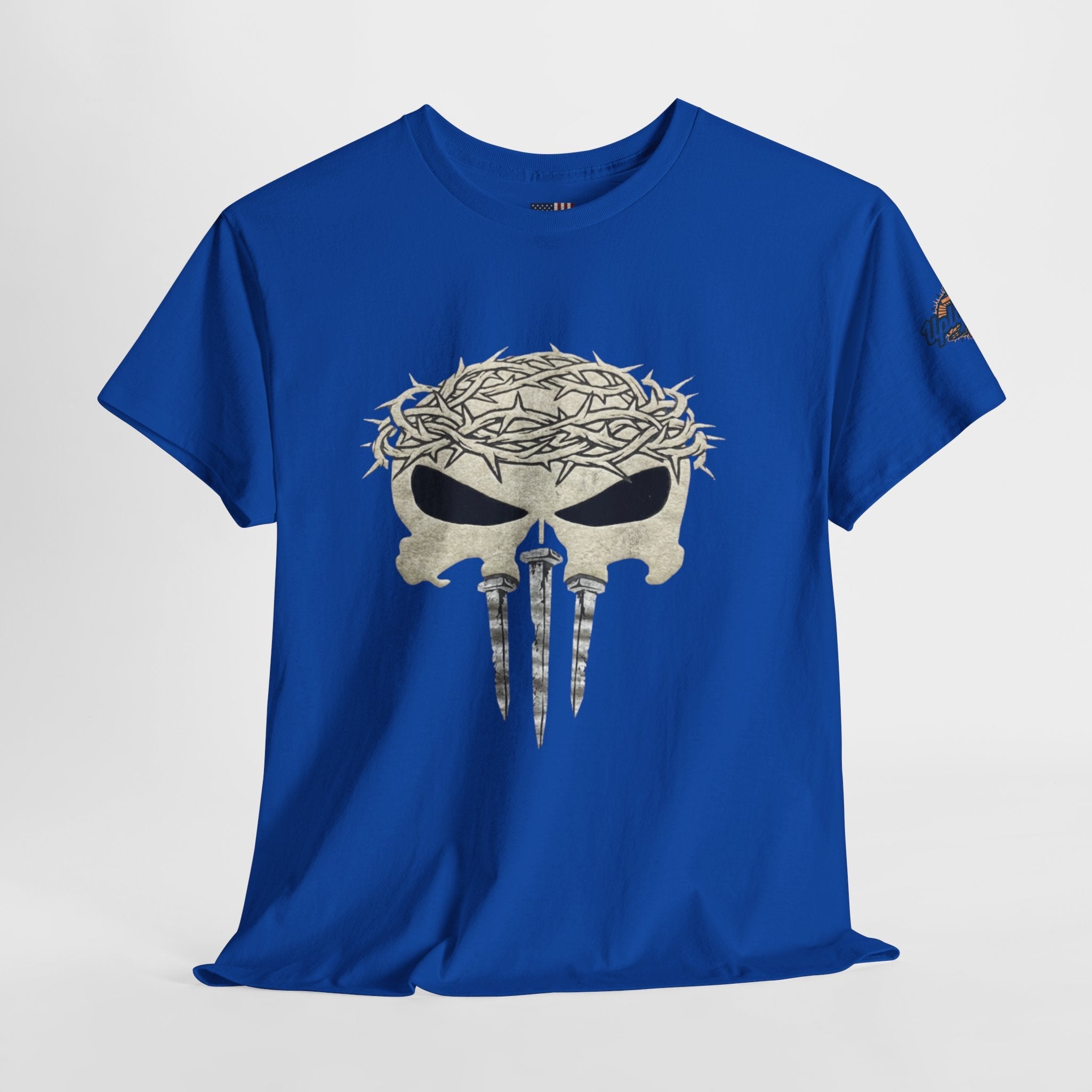 Christian Skull T-shirt - Crown of Thorns & Nails - Warrior Faith T-shirt Printify
