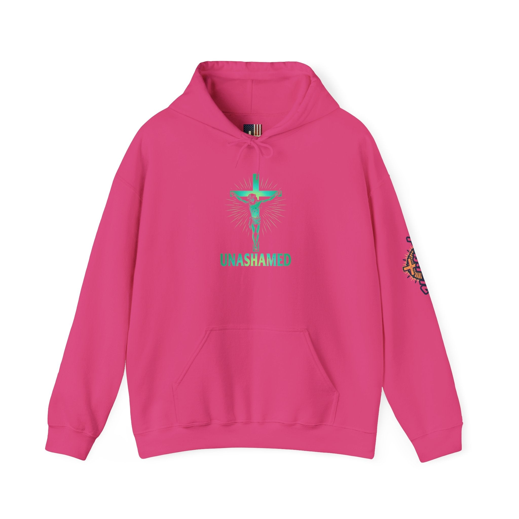 Unashamed Hoodie – Romans 1:16 Crucifixion Christian Hoodie for Bold Unwavering Faith Printify
