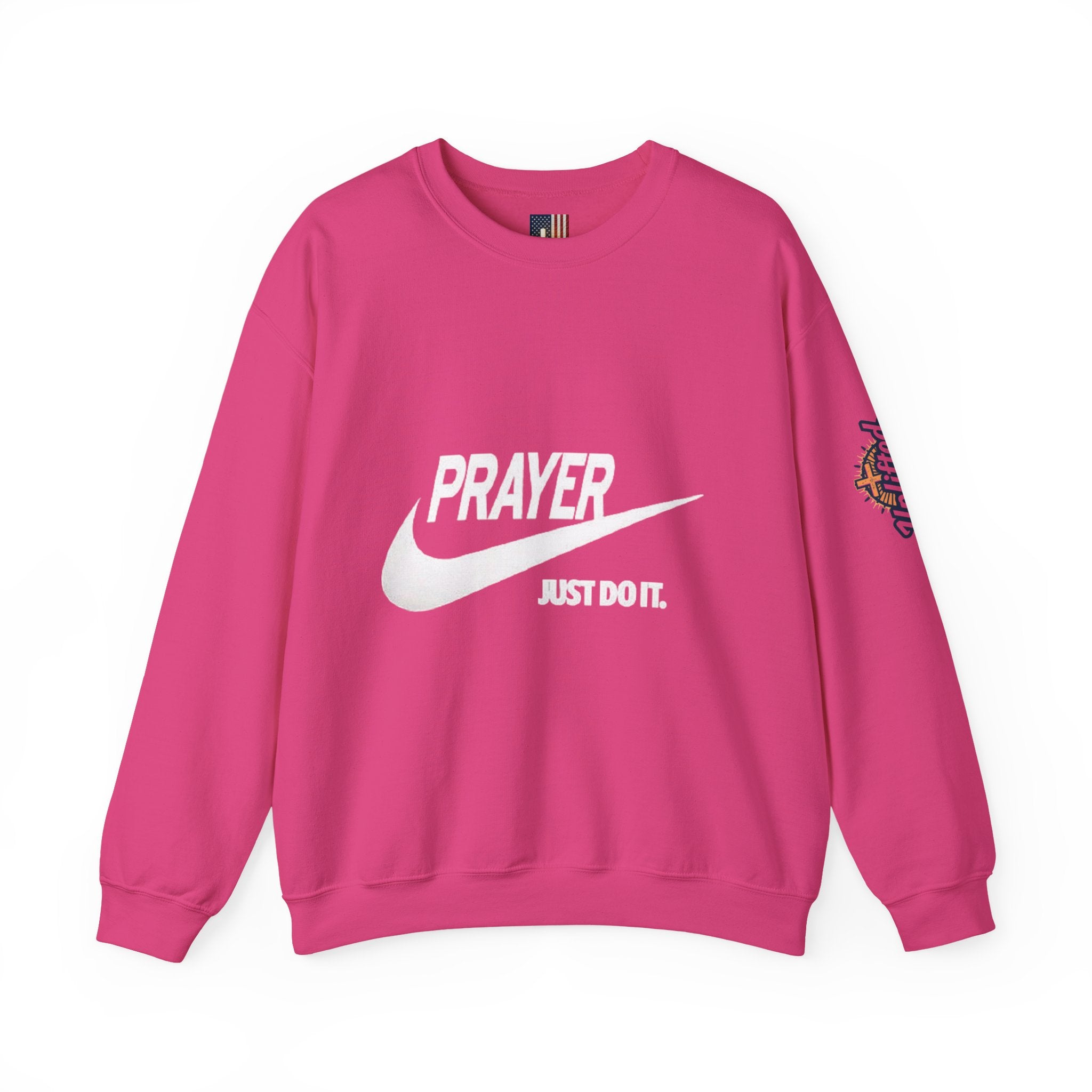 Prayer Just Do It Sweatshirt - Funny Christian Nike Parody Sweatshirt - Faith Gear Printify