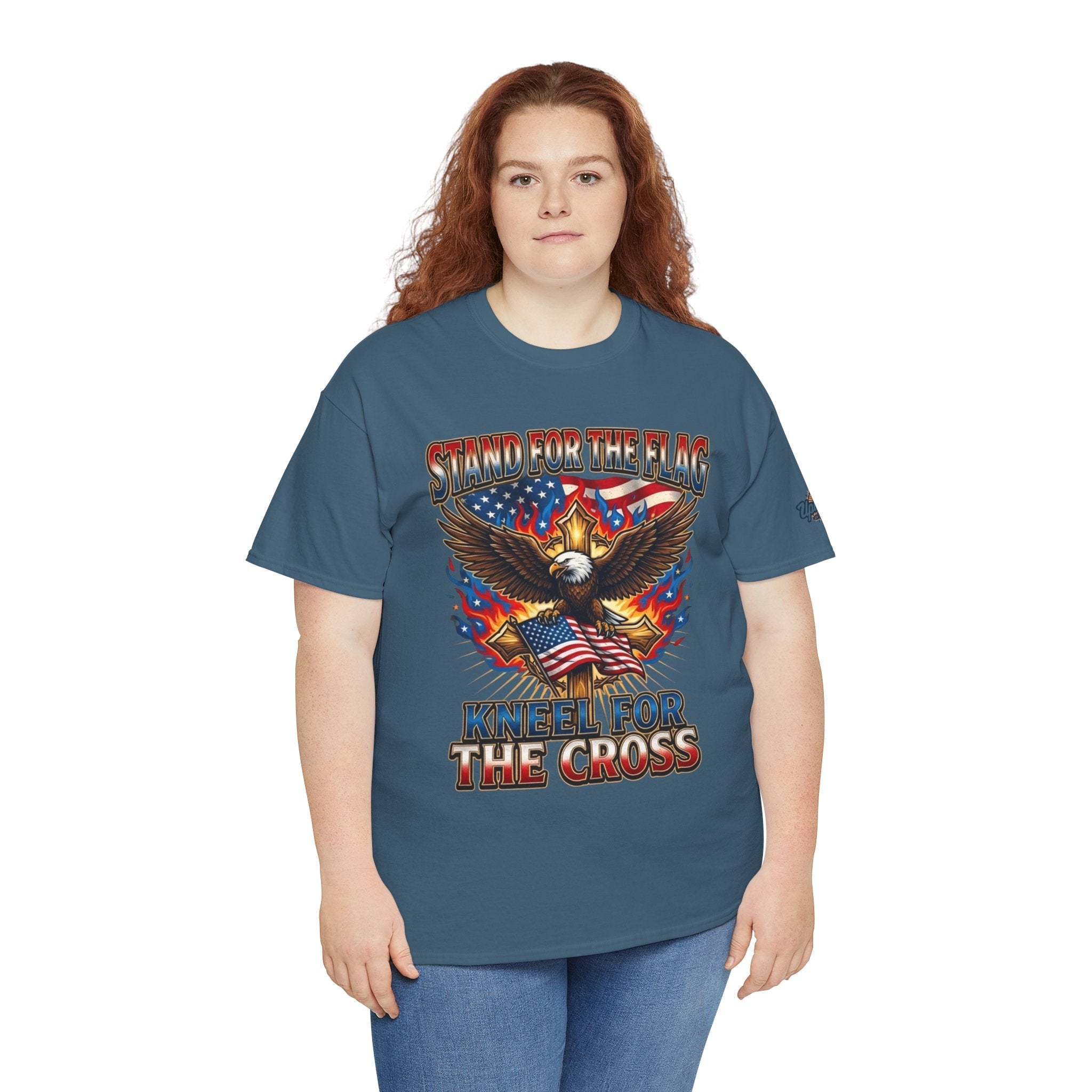 Stand for the Flag Kneel for the Cross T-shirt | Patriotic Eagle T-shirt Printify