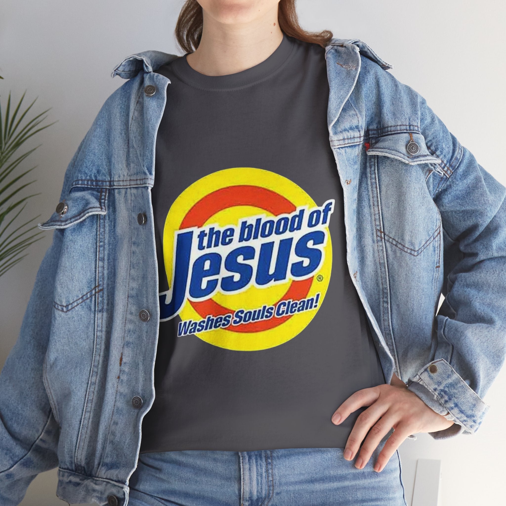 Blood of Jesus Washes Souls Clean T-shirt - Funny Tide Parody - Christian Faith T-shirt Printify