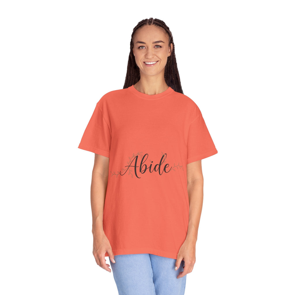 Abide in the Lord T-Shirt – Vine Design Christian Tee for Faithful Hearts Printify