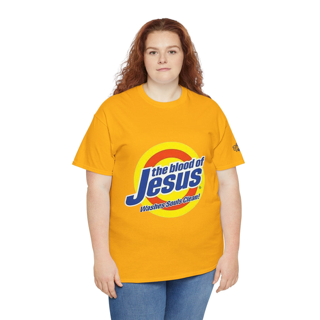 Blood of Jesus Washes Souls Clean T-shirt - Funny Tide Parody - Christian Faith T-shirt Printify