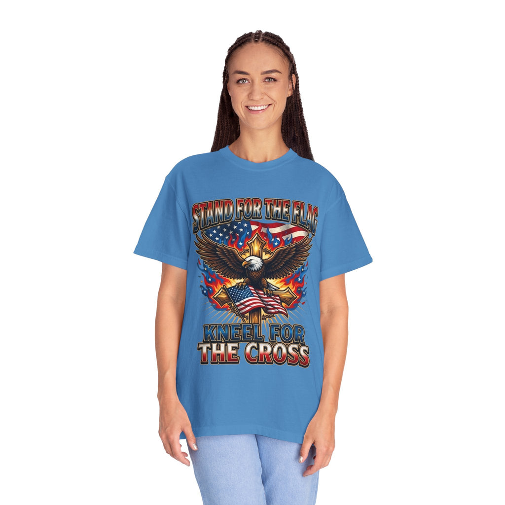 Stand for the Flag Kneel for the Cross T-shirt | Patriotic Eagle T-shirt Printify