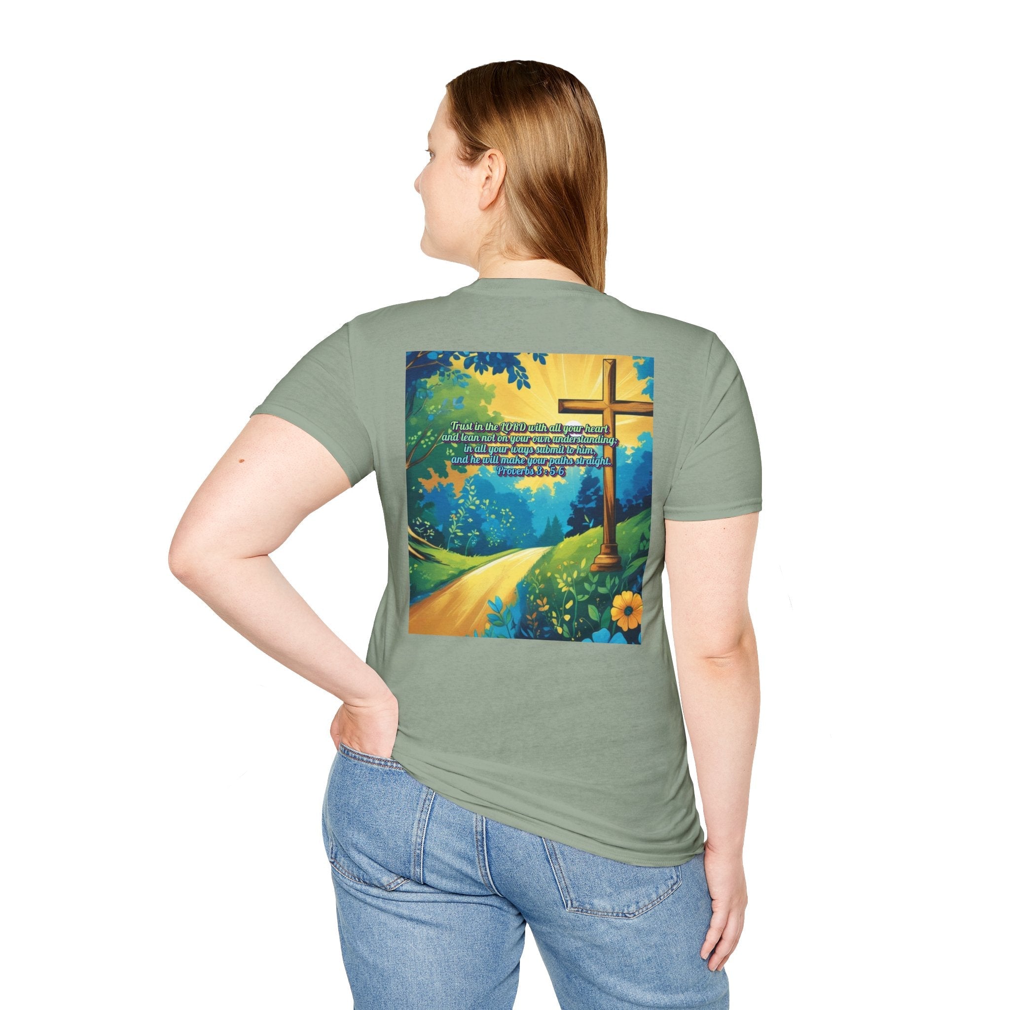 Trust in The Lord Proverbs 3:5-6 Biblical Design Unisex Softstyle T-Shirt Printify
