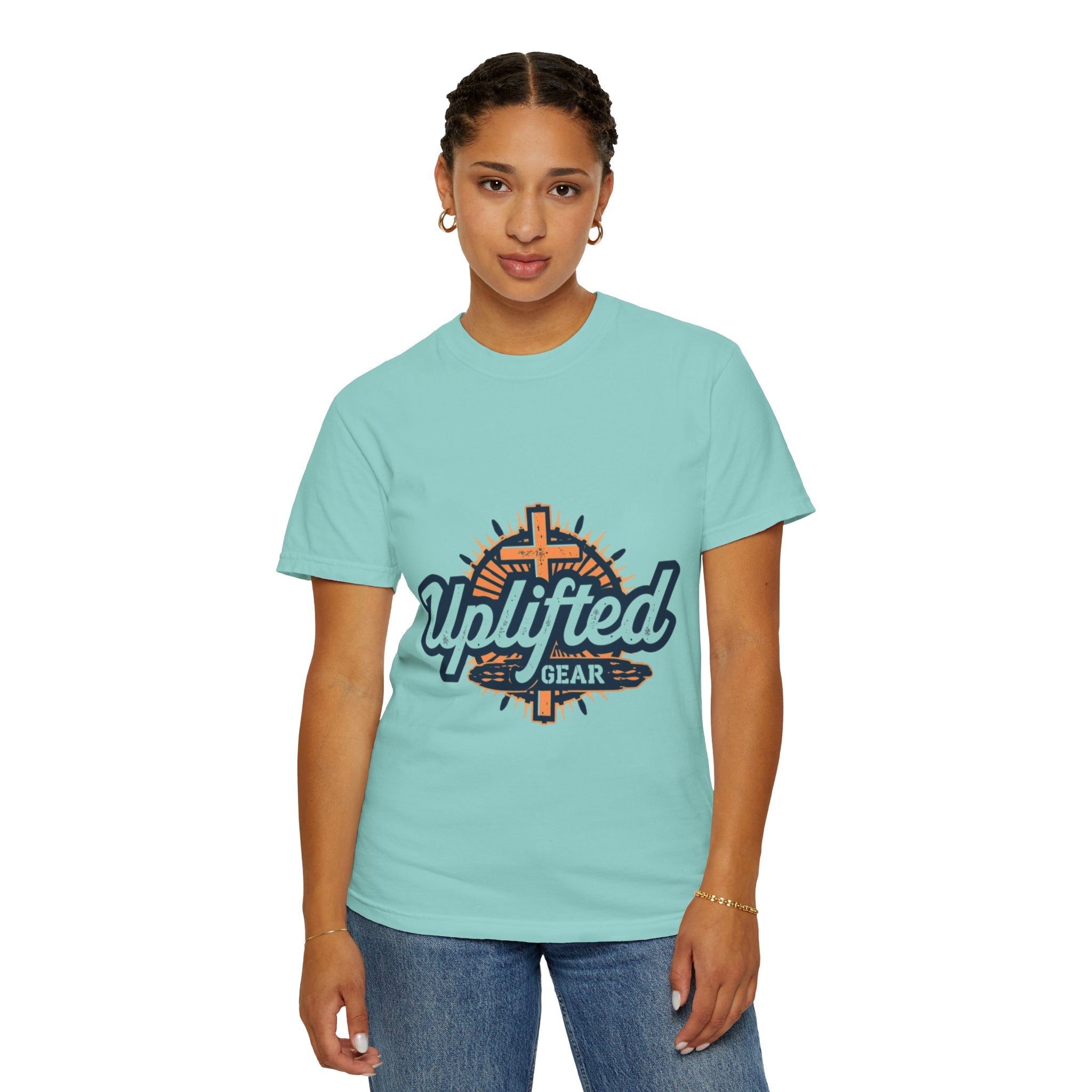 Uplifted Gear Christian T-Shirt – Bold Logo Faith Tee for Inspired Living Printify