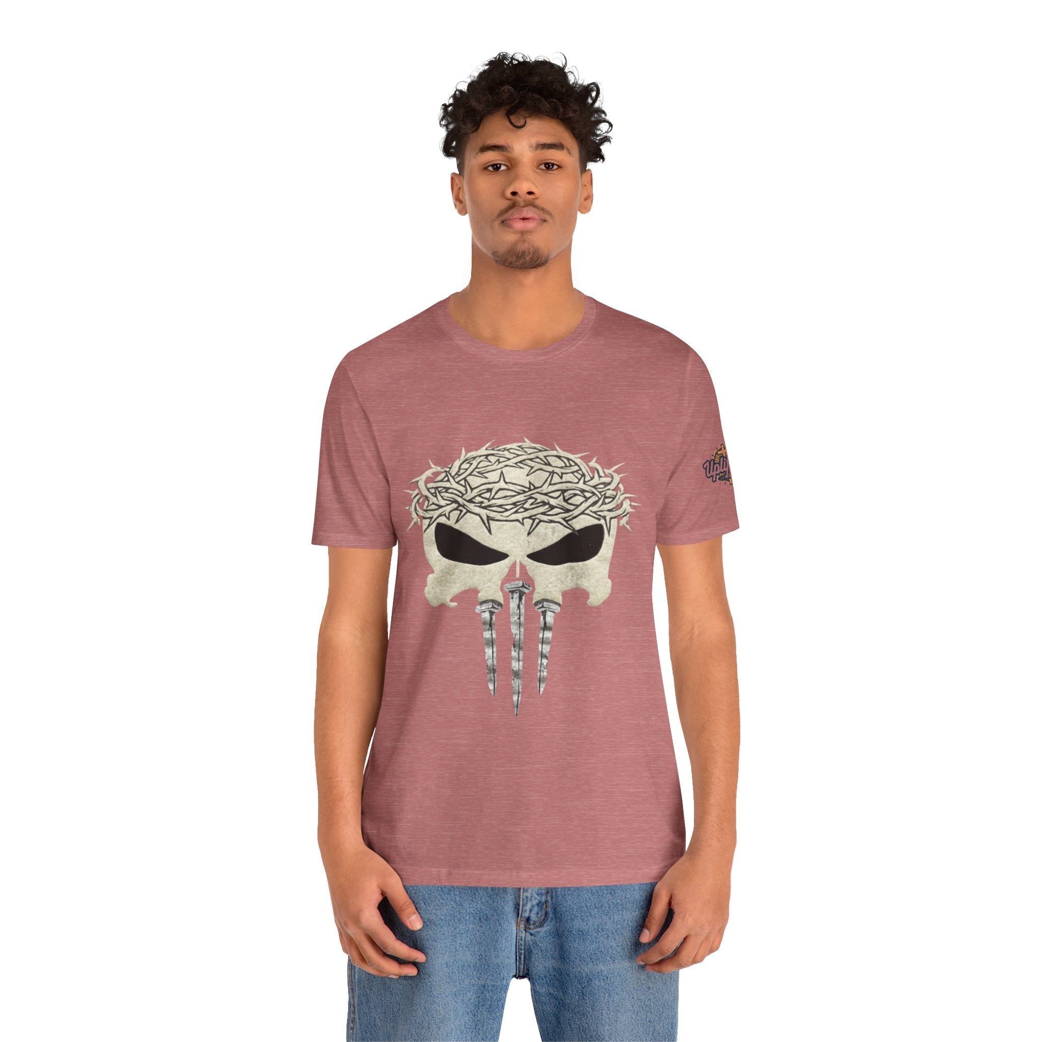 Christian Skull T-shirt - Crown of Thorns & Nails - Warrior Faith T-shirt Printify