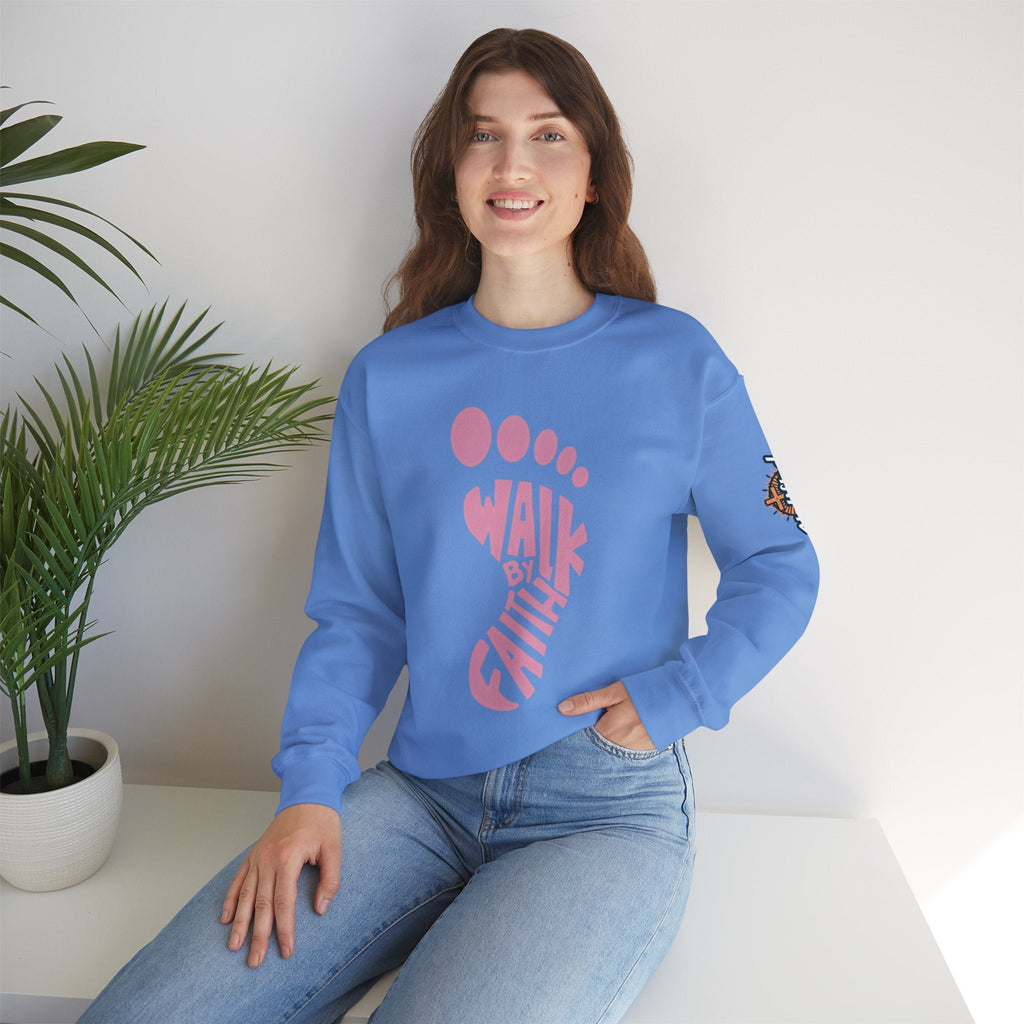 Walk By Faith Footprint Sweatshirt Printify