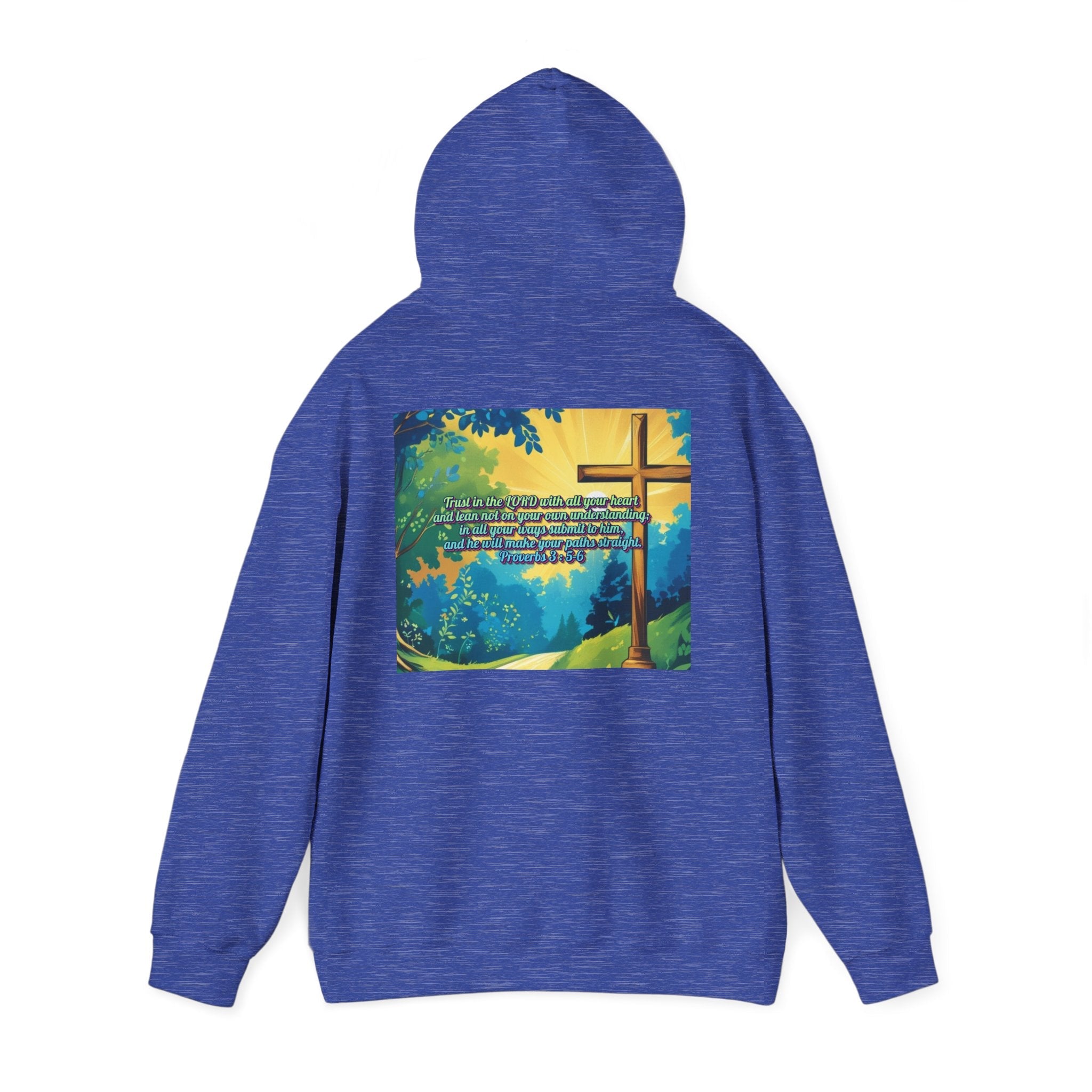 Trust in The Lord Proverbs 3:5-6 Biblical Design Unisex Heavy Blend™ Hooded Sweatshirt Printify