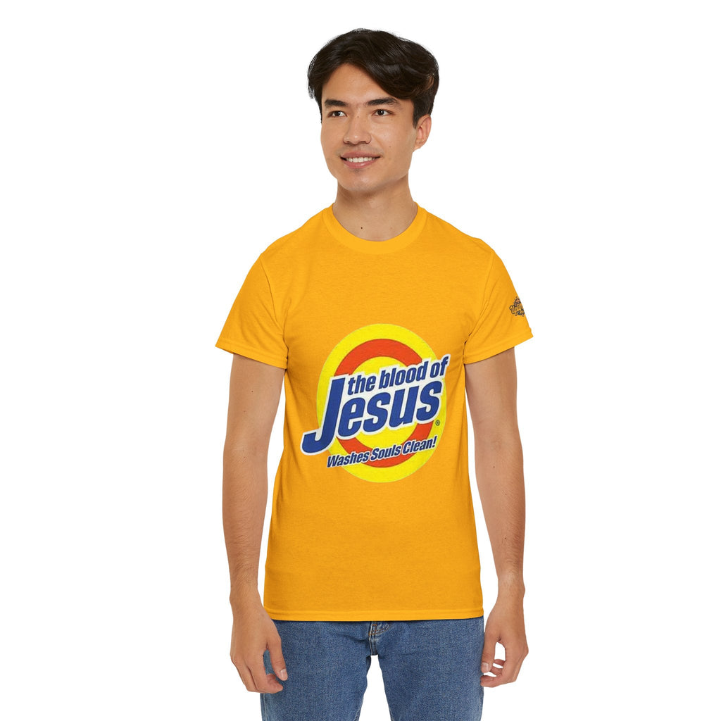 Blood of Jesus Washes Souls Clean T-shirt - Funny Tide Parody - Christian Faith T-shirt Printify