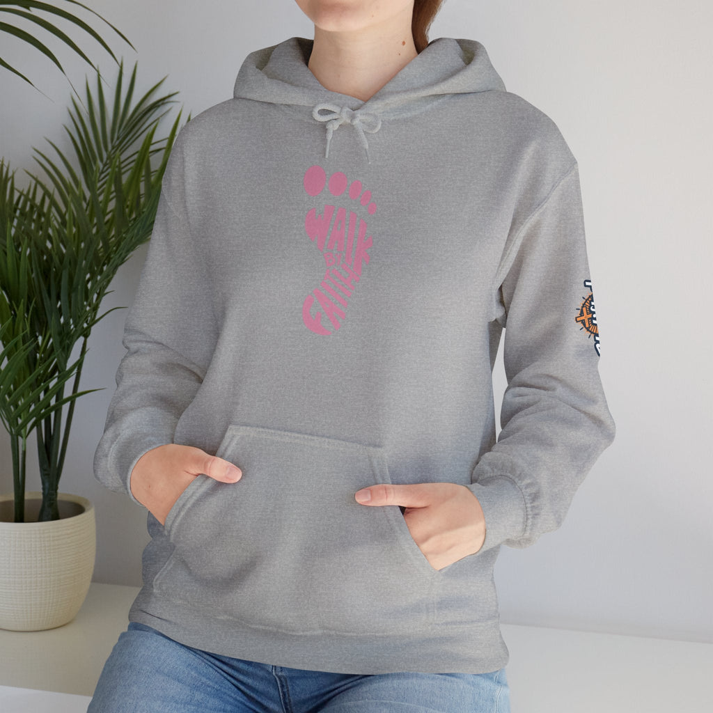 Walk By Faith Footprint Hoodie Printify