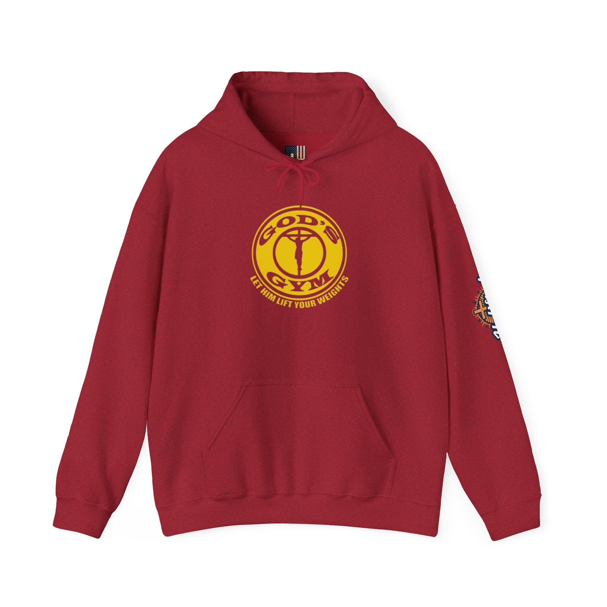 God's Gym Hoodie — "Let Him Lift Your Weights" Christian Fitness Hoodie Printify