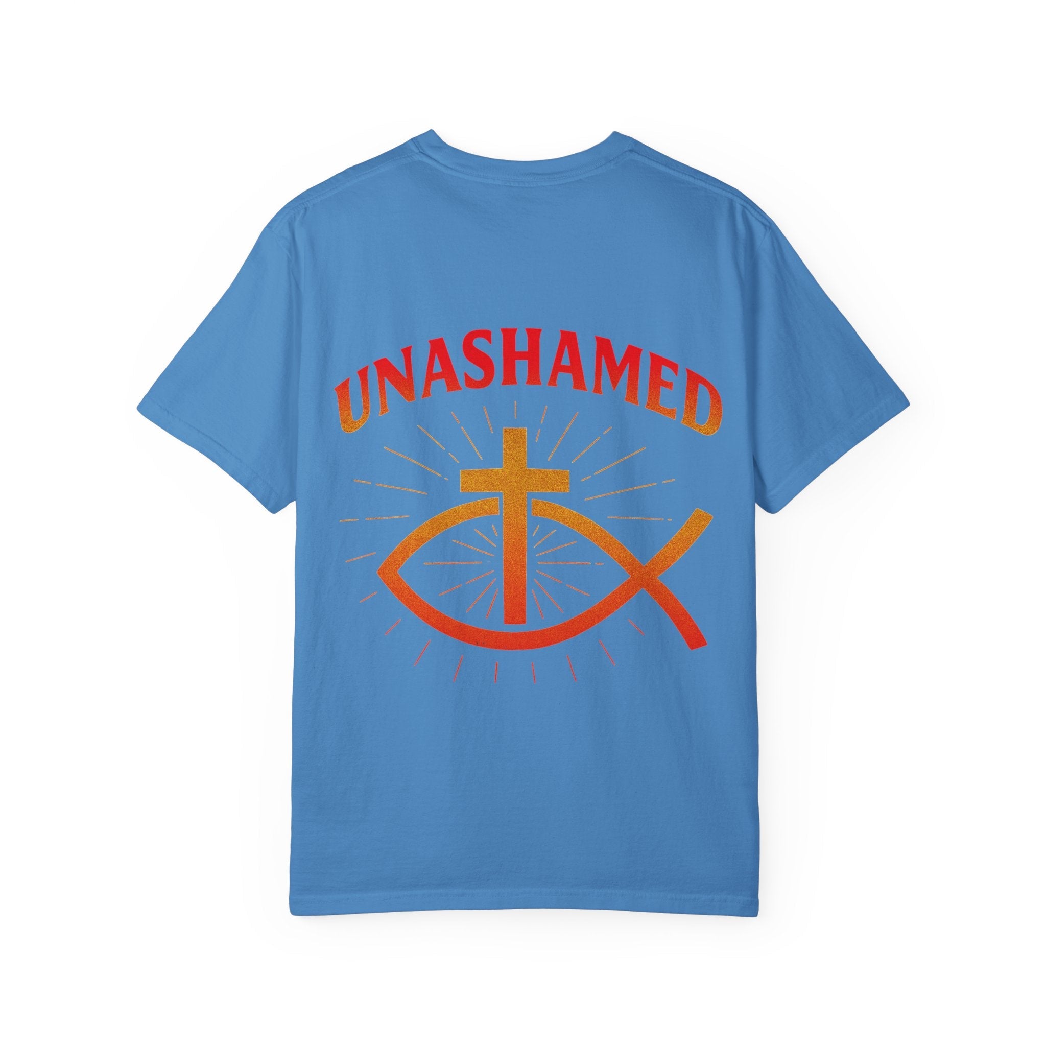 Unashamed T-shirt – Ichthys Jesus Fish & Cross Christian Sweatshirt for Romans 1:16 Bold Faith Printify