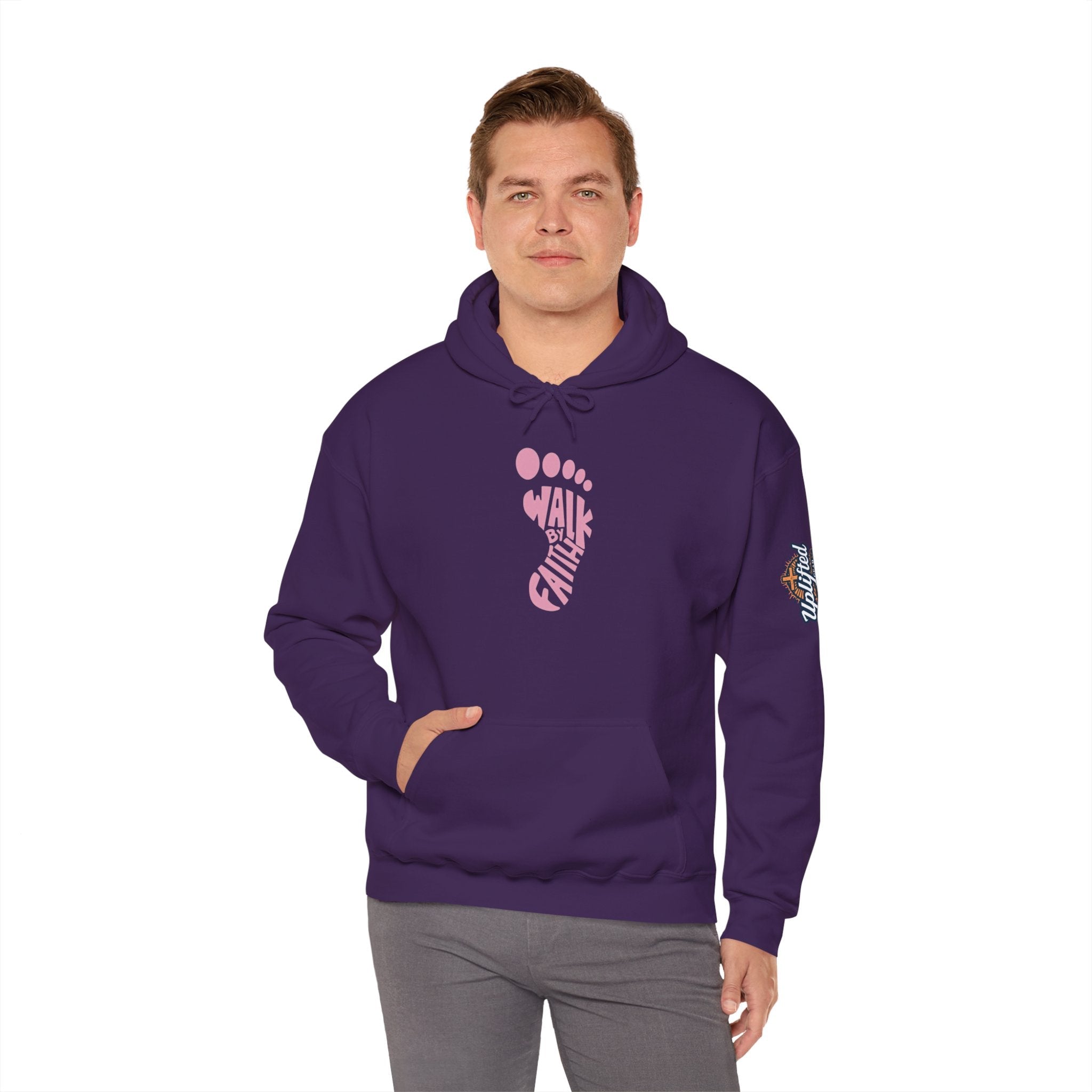 Walk By Faith Footprint Hoodie Printify