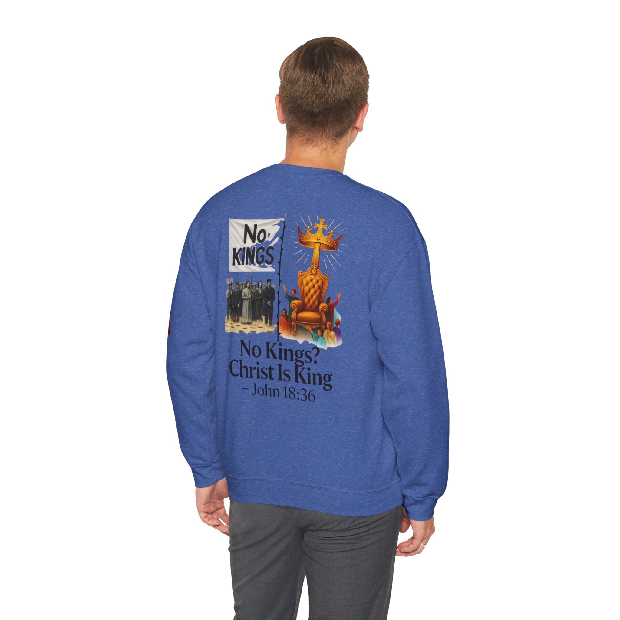 No Kings? Christ is King Sweatshirt – Bold Christian Hoodie for Sovereign Faith Printify