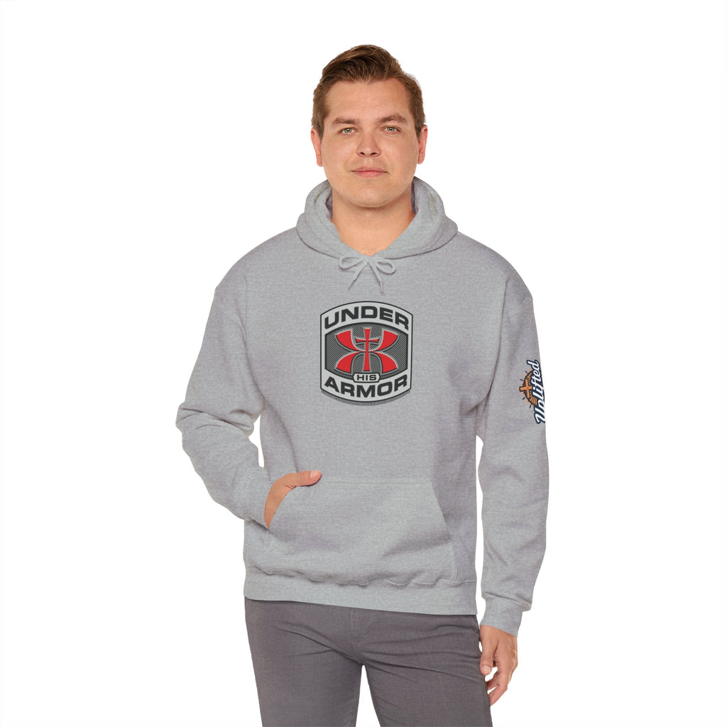 Under Armor Logo Hoodie — Black Athletic Pullover Printify