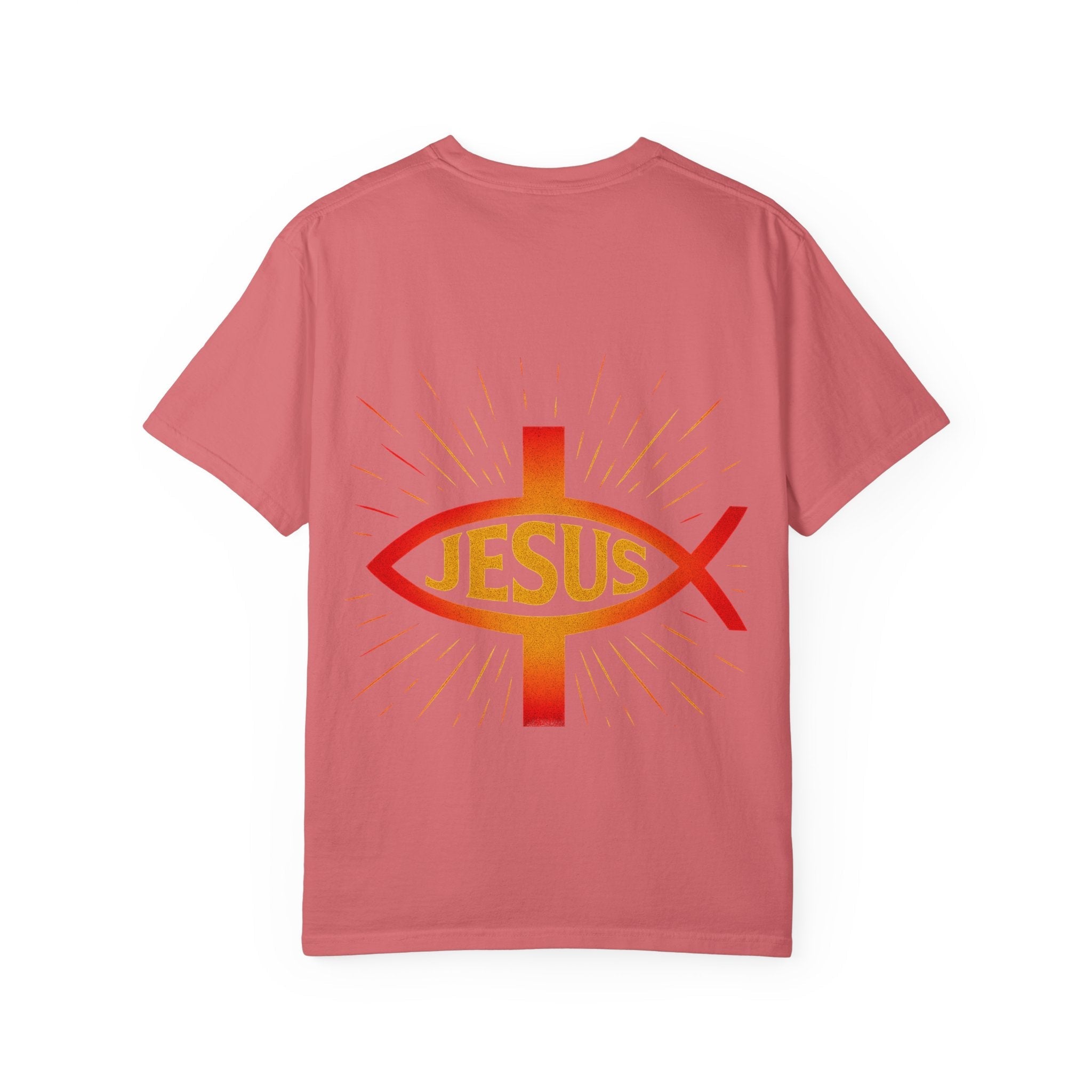 Jesus Ichthys T-shirt – Christian Fish Symbol with Cross & Jesus Inscription T-shirt for Eternal Faith & Streetwear Printify