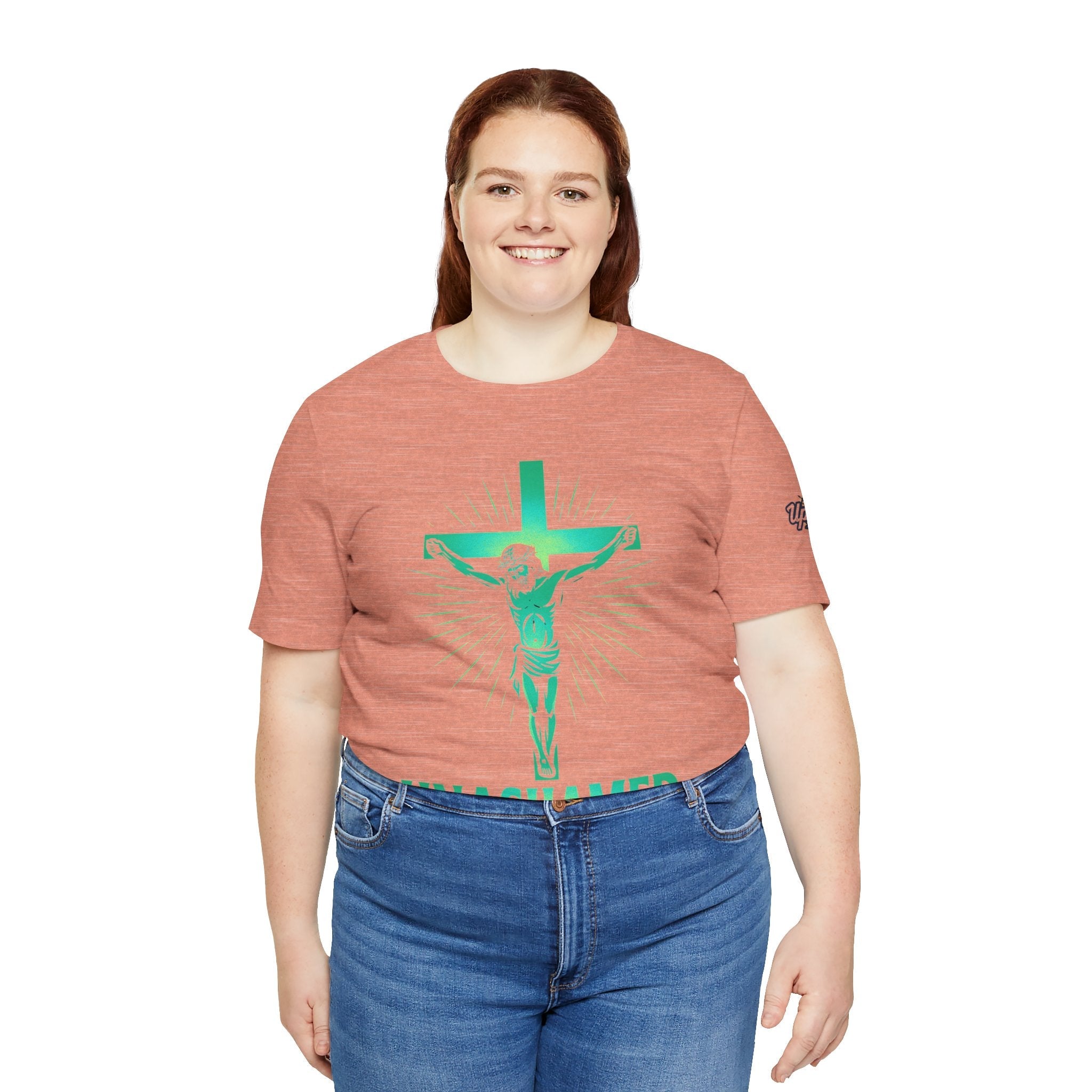 Unashamed T-shirt – Romans 1:16 Crucifixion Christian t-shirt for Bold Unwavering Faith Printify