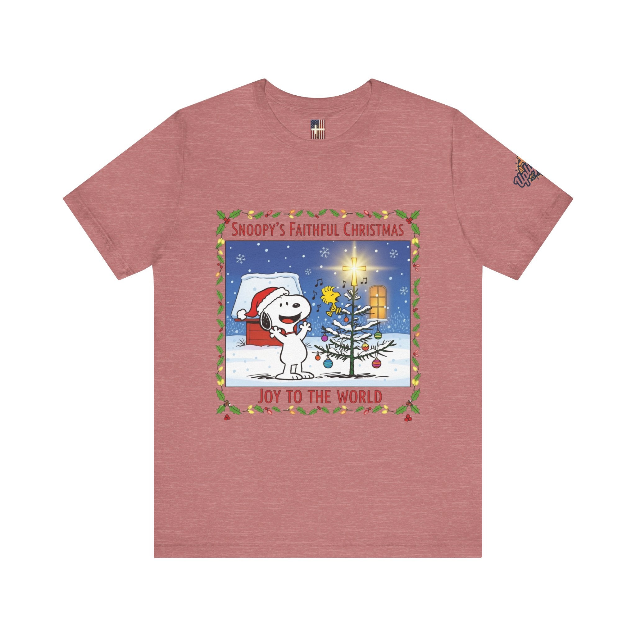 🎄 Faithful Christmas Friends – Christian Holiday T-Shirt | Festive Tree & Cartoon Duo | Heartwarming Christmas Tee by Uplifted Gear Printify