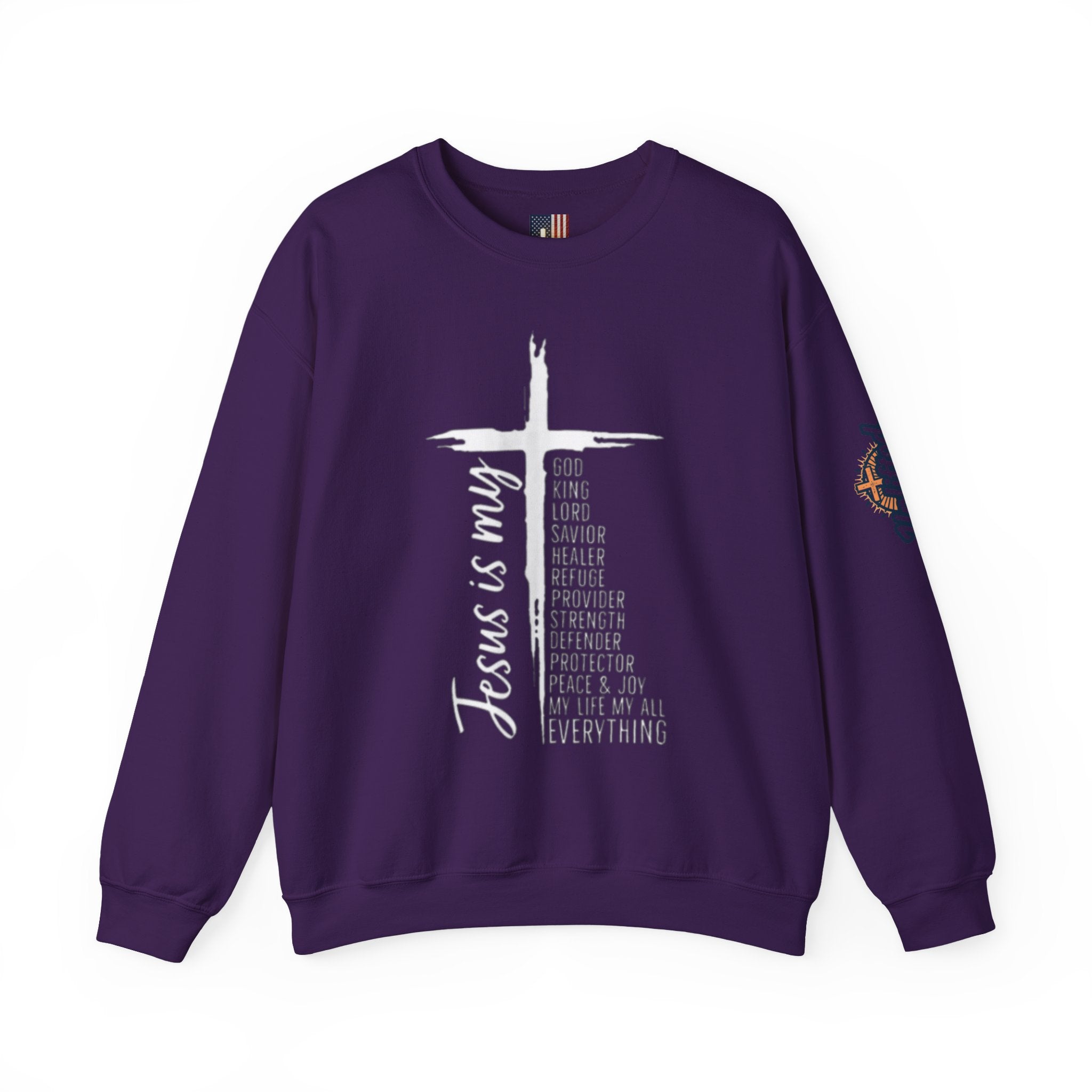Jesus Is My Everything Sweatshirt – Cross List God King Lord Savior Christian Sweatshirt for Total Surrender Faith Printify