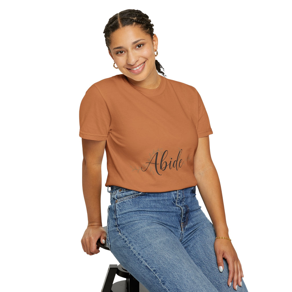 Abide in the Lord T-Shirt – Vine Design Christian Tee for Faithful Hearts Printify