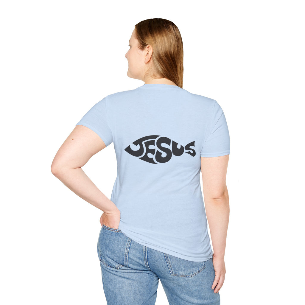 Ichthus Jesus Fish T-shirt - Jesus Word Art - Christian Faith Symbol T-shirt