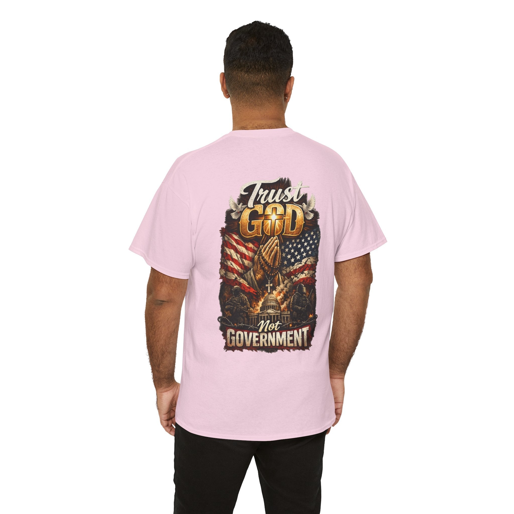 Trust God Not Government T-Shirt — Vintage Patriotic Christian Tee Printify
