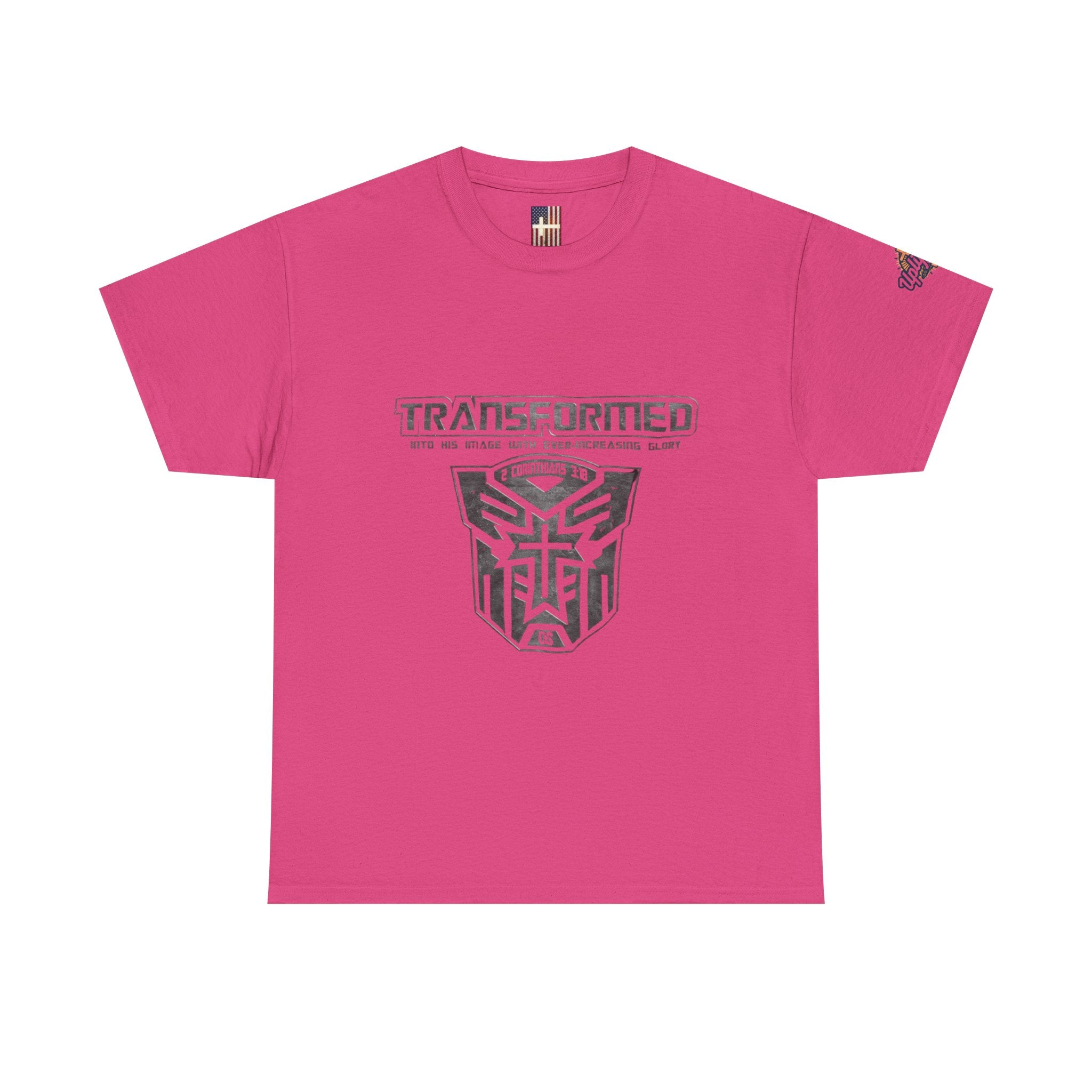 Transformer Logo Christian T-shirt | 2 Corinthians 3:18 Bible Verse T-shirt Printify