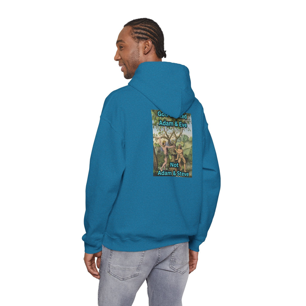 God Created Adam and Eve Hoodie – Biblical Truth Christian Hoodie for Unshakable Faith Printify