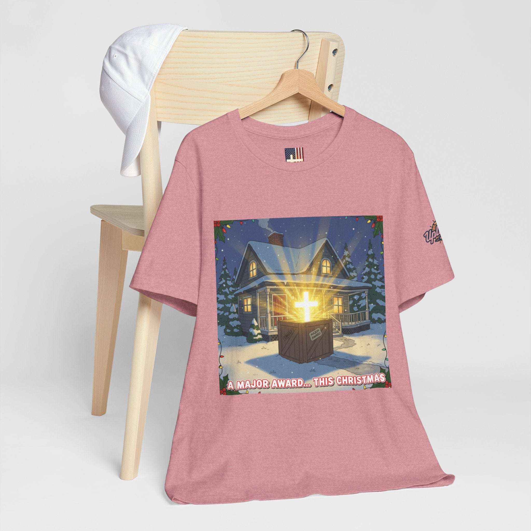 A Major Award This Christmas T-shirt – Fragile Leg Lamp Parody Cross Unboxing Christian T-shirt for Hilarious Faith & Holiday Glow Printify