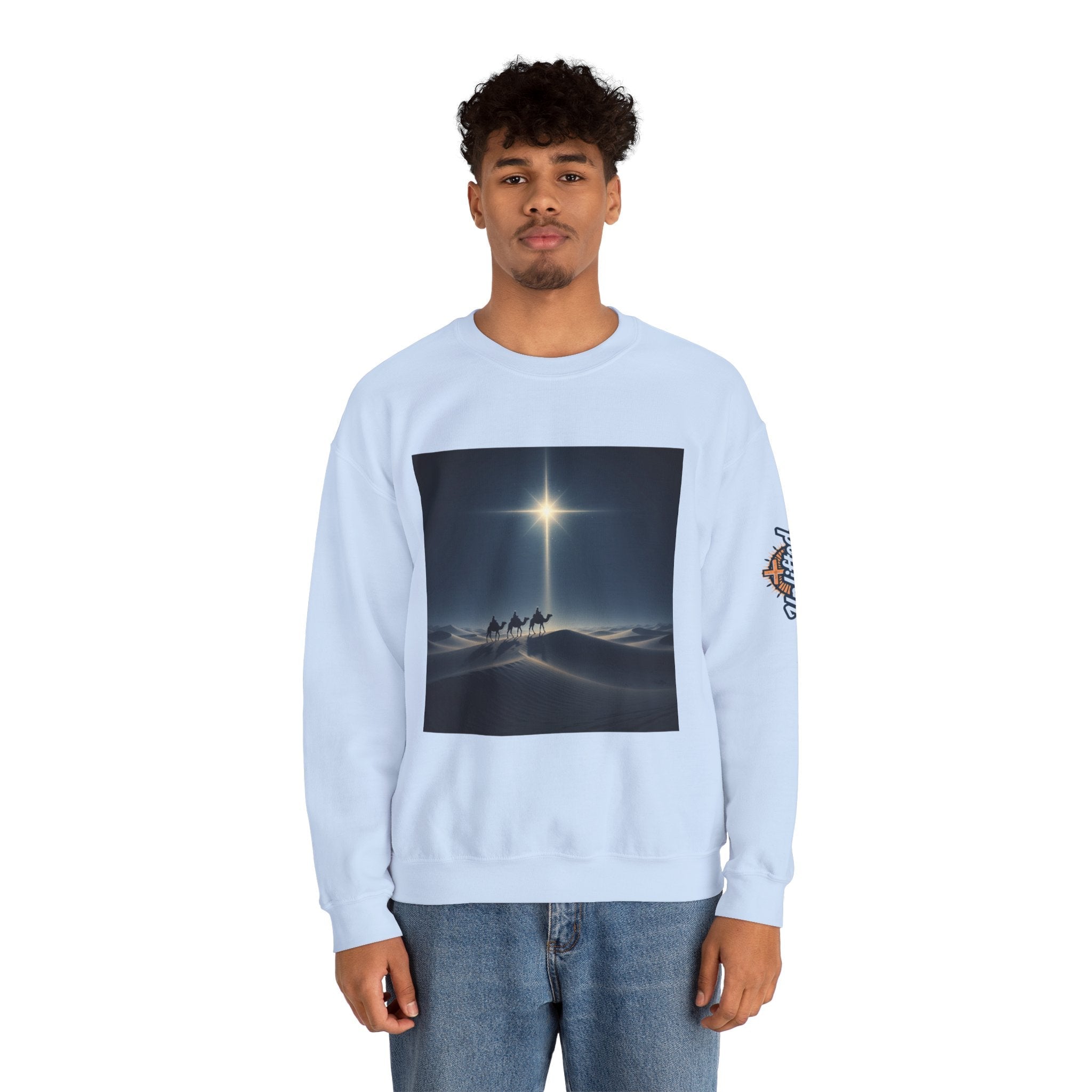 3 Wise Men Sweatshirt – Magi Camels Nativity Journey Christian Christmas Sweatshirt for Epiphany Faith & Holy Night Printify