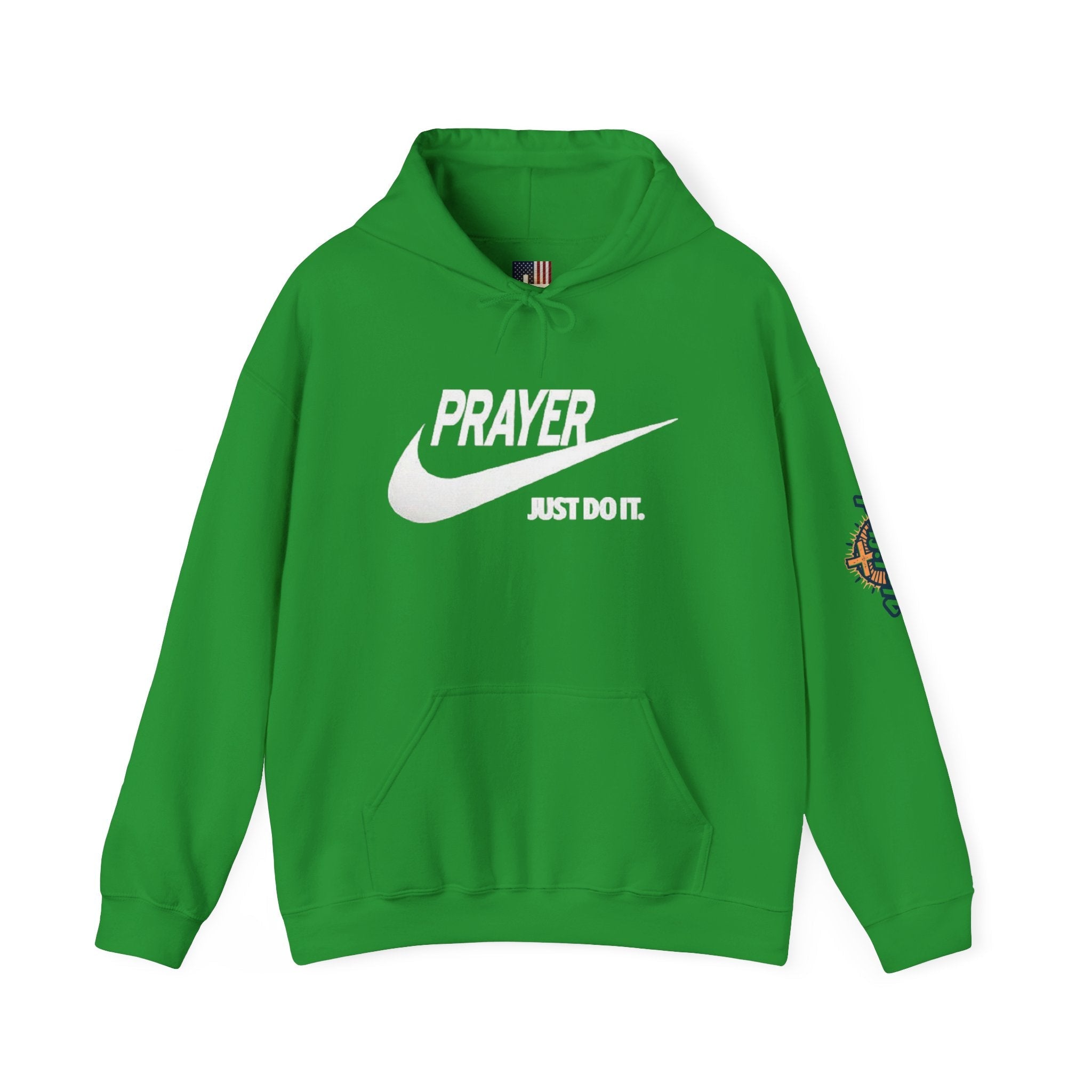 Prayer Just Do It Hoodie - Funny Christian Nike Parody Hoodie - Faith Gear Printify