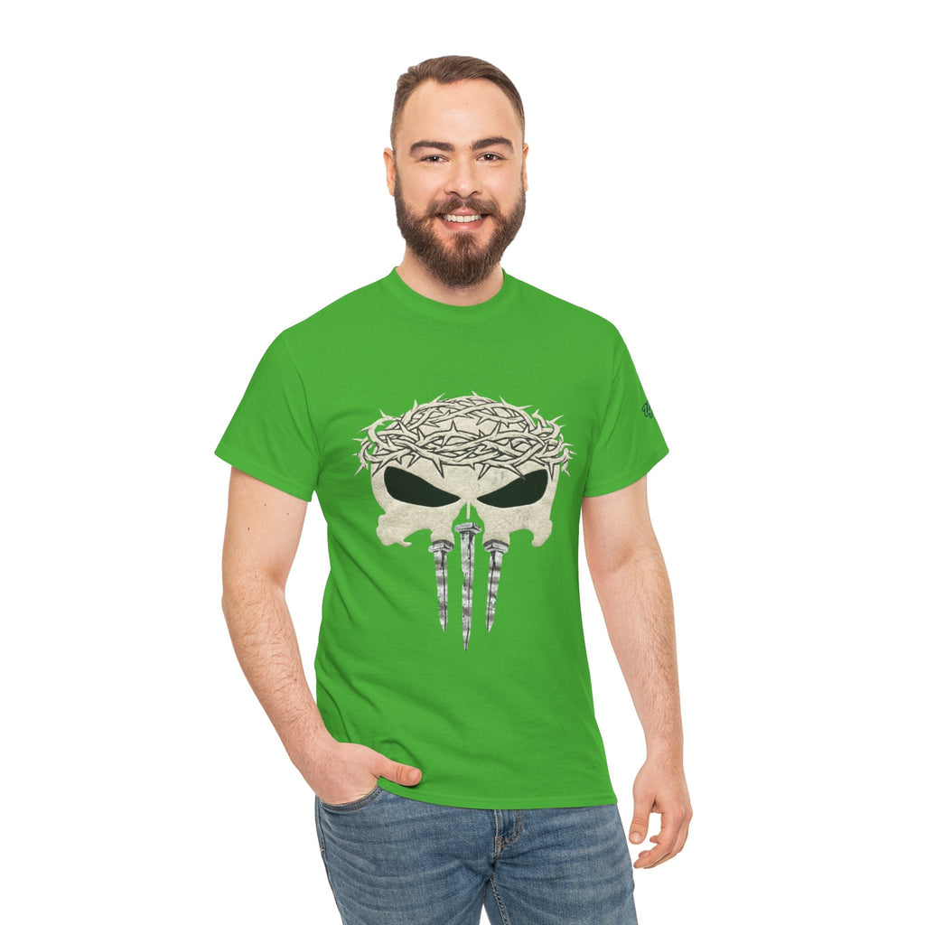 Christian Skull T-shirt - Crown of Thorns & Nails - Warrior Faith T-shirt Printify