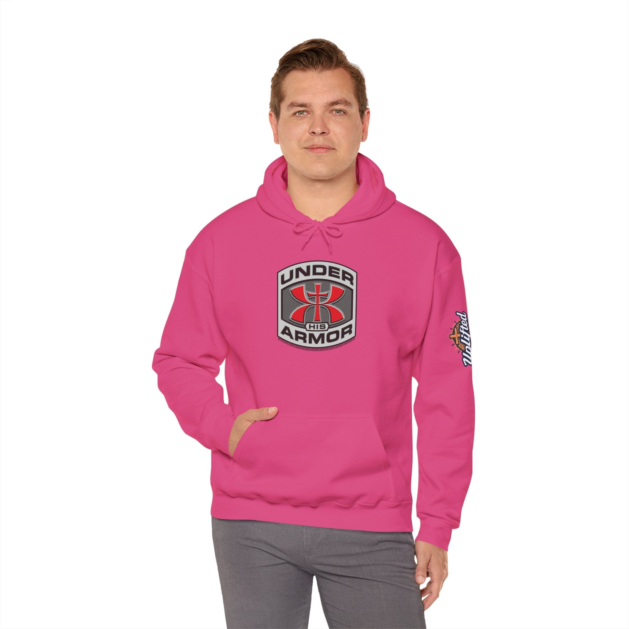 Under Armor Logo Hoodie — Black Athletic Pullover Printify