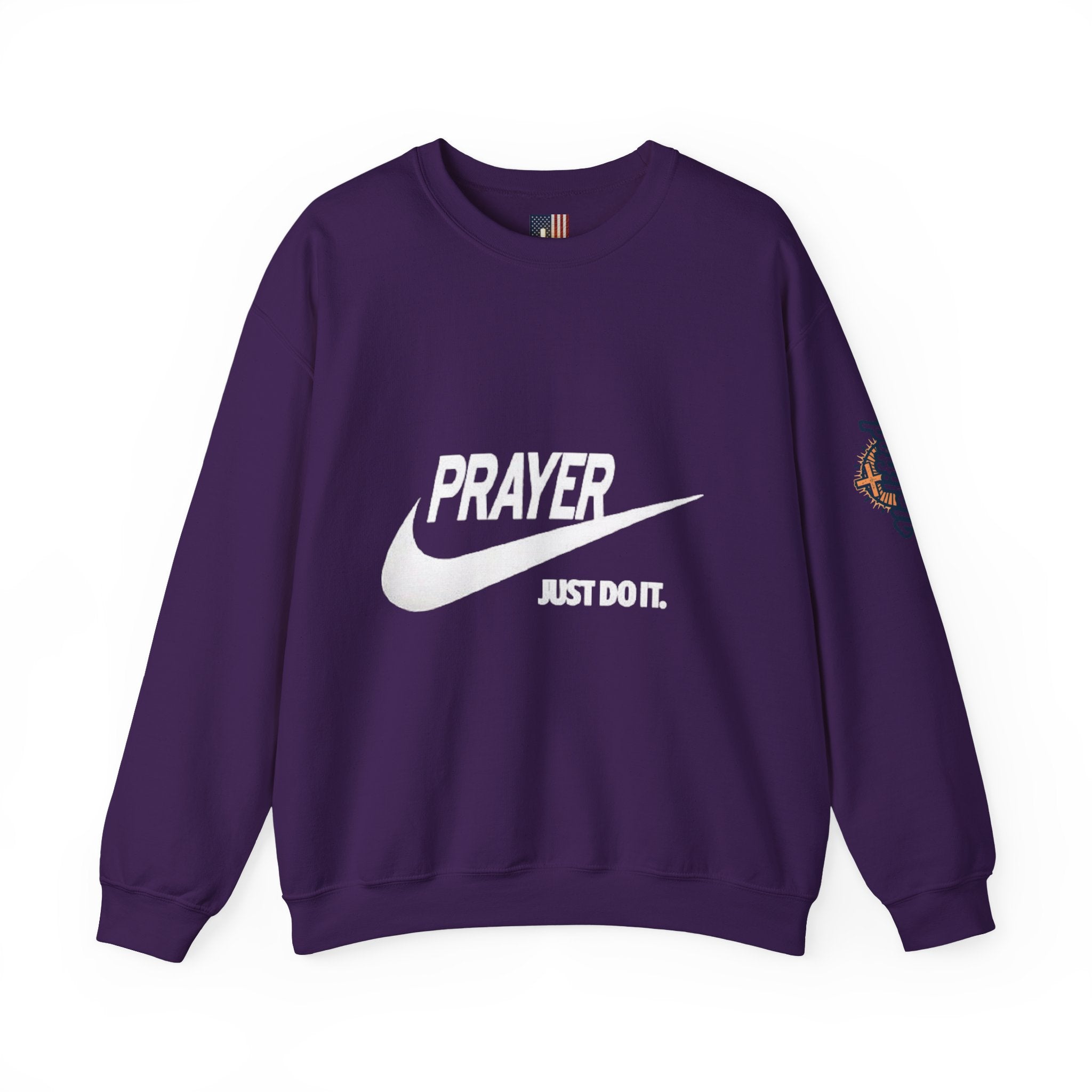 Prayer Just Do It Sweatshirt - Funny Christian Nike Parody Sweatshirt - Faith Gear Printify