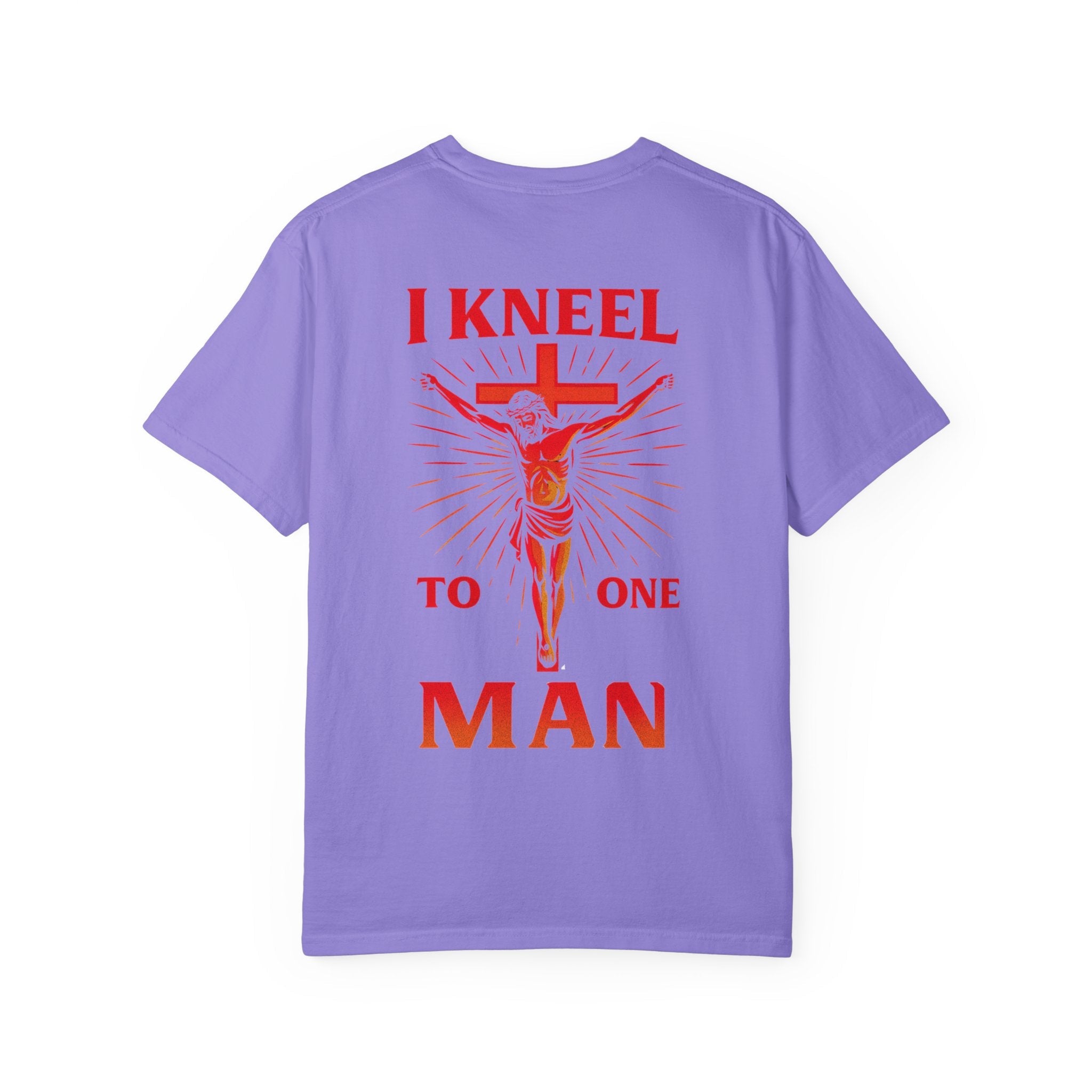 I Kneel to One Man T-shirt – Crucifixion Christian T-shirt for Unashamed Devotion & Bold Faith Printify