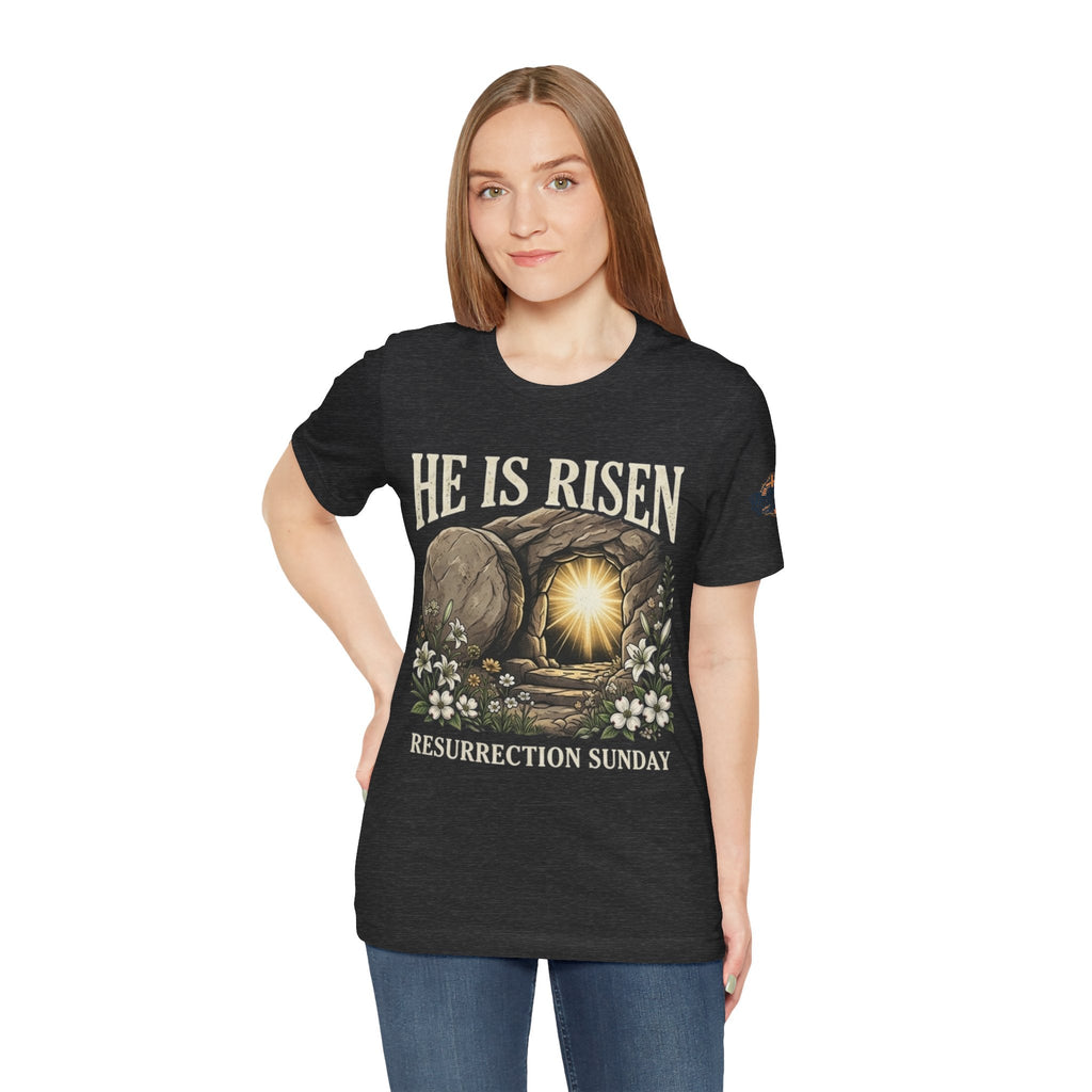 He Is Risen T-Shirt — Jesus Christ Resurrection Easter Tee Printify