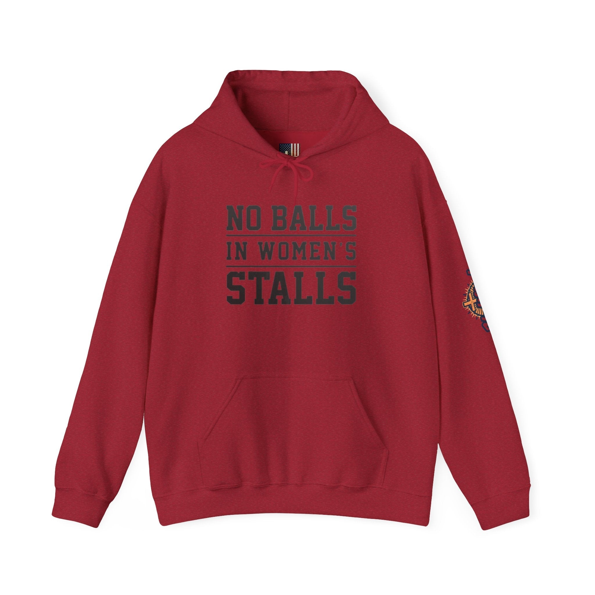 "No Balls in Women's Stalls" Statement Hoodie — Protest Sweatshirt Printify