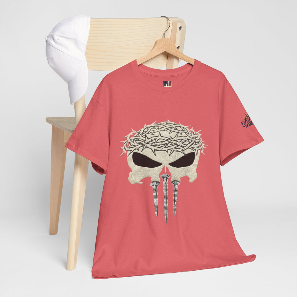 Christian Skull T-shirt - Crown of Thorns & Nails - Warrior Faith T-shirt Printify