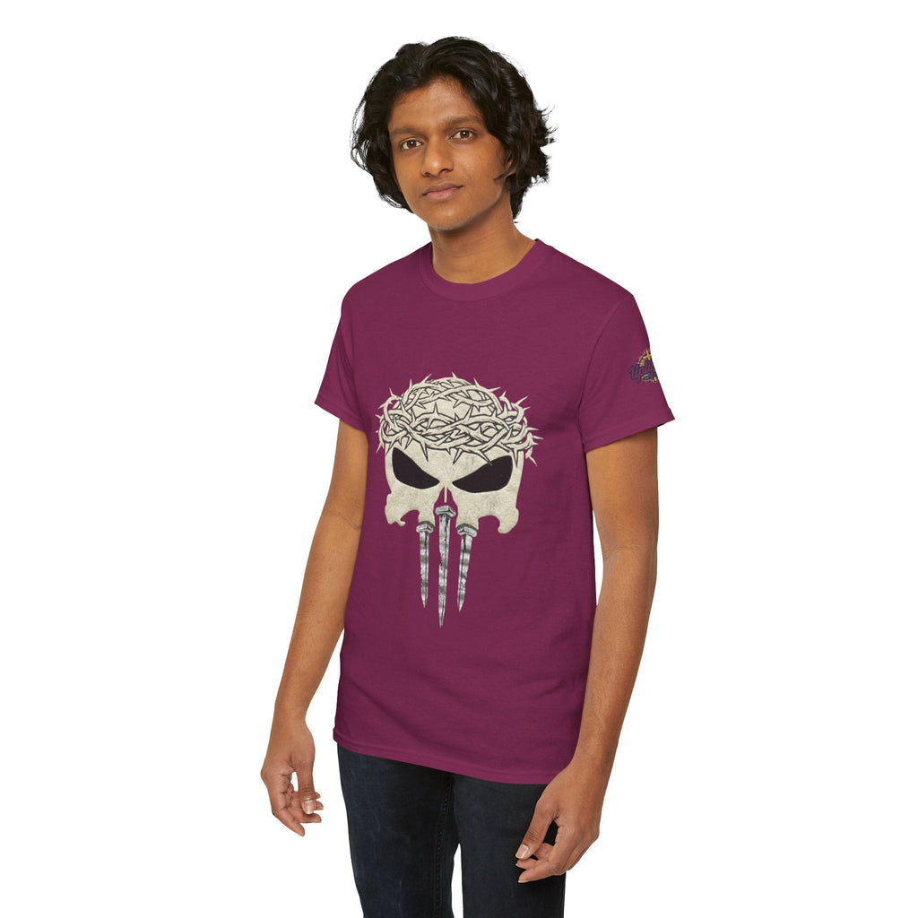 Christian Skull T-shirt - Crown of Thorns & Nails - Warrior Faith T-shirt Printify