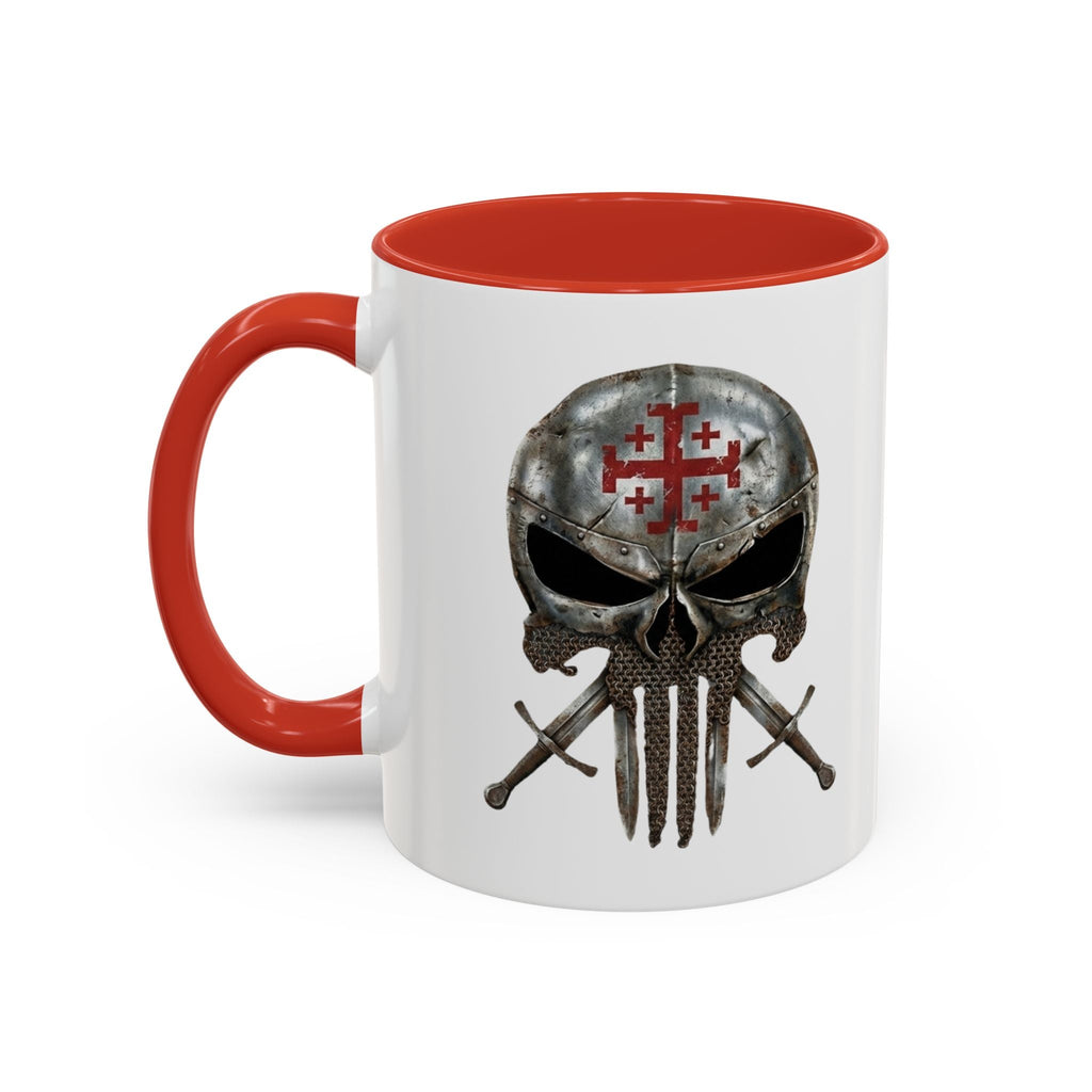 Crusader Knight Coffee Mug — 'Armor of God' Christian Skull 11/15oz Accent Mug Printify