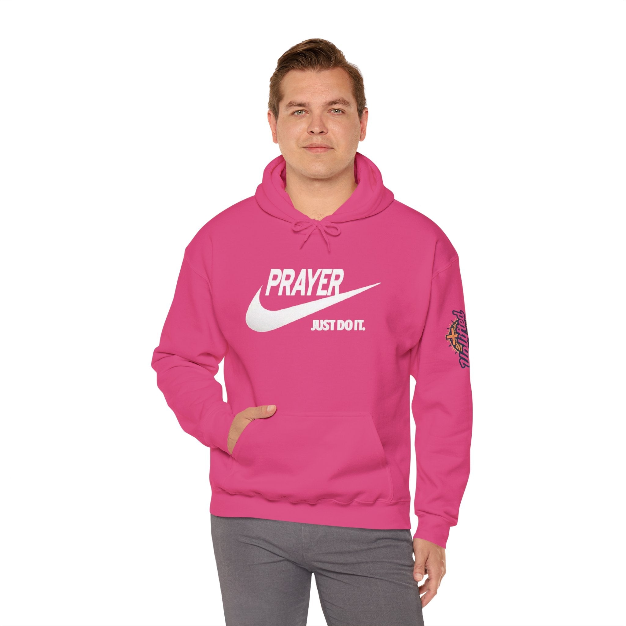 Prayer Just Do It Hoodie - Funny Christian Nike Parody Hoodie - Faith Gear Printify