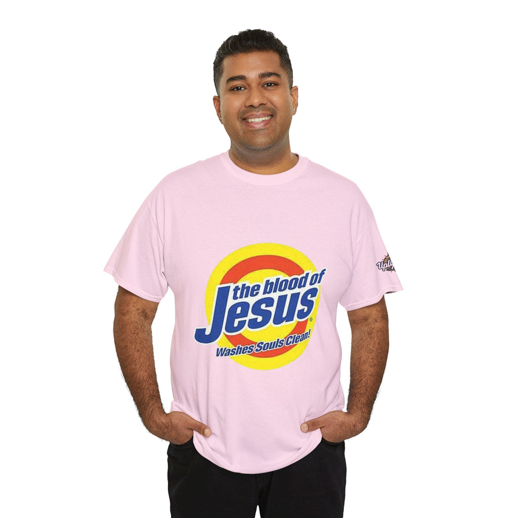 Blood of Jesus Washes Souls Clean T-shirt - Funny Tide Parody - Christian Faith T-shirt Printify