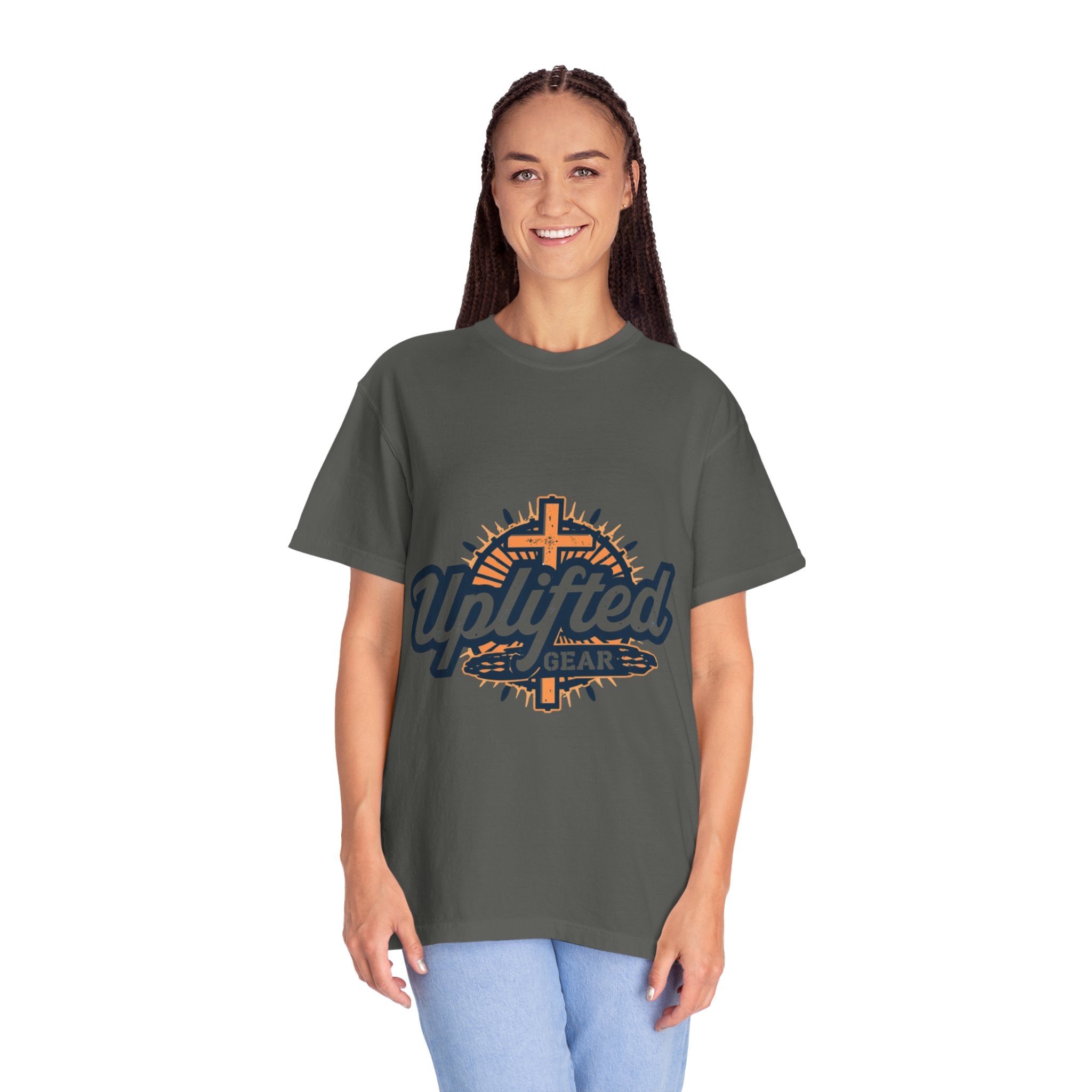 Uplifted Gear Christian T-Shirt – Bold Logo Faith Tee for Inspired Living Printify