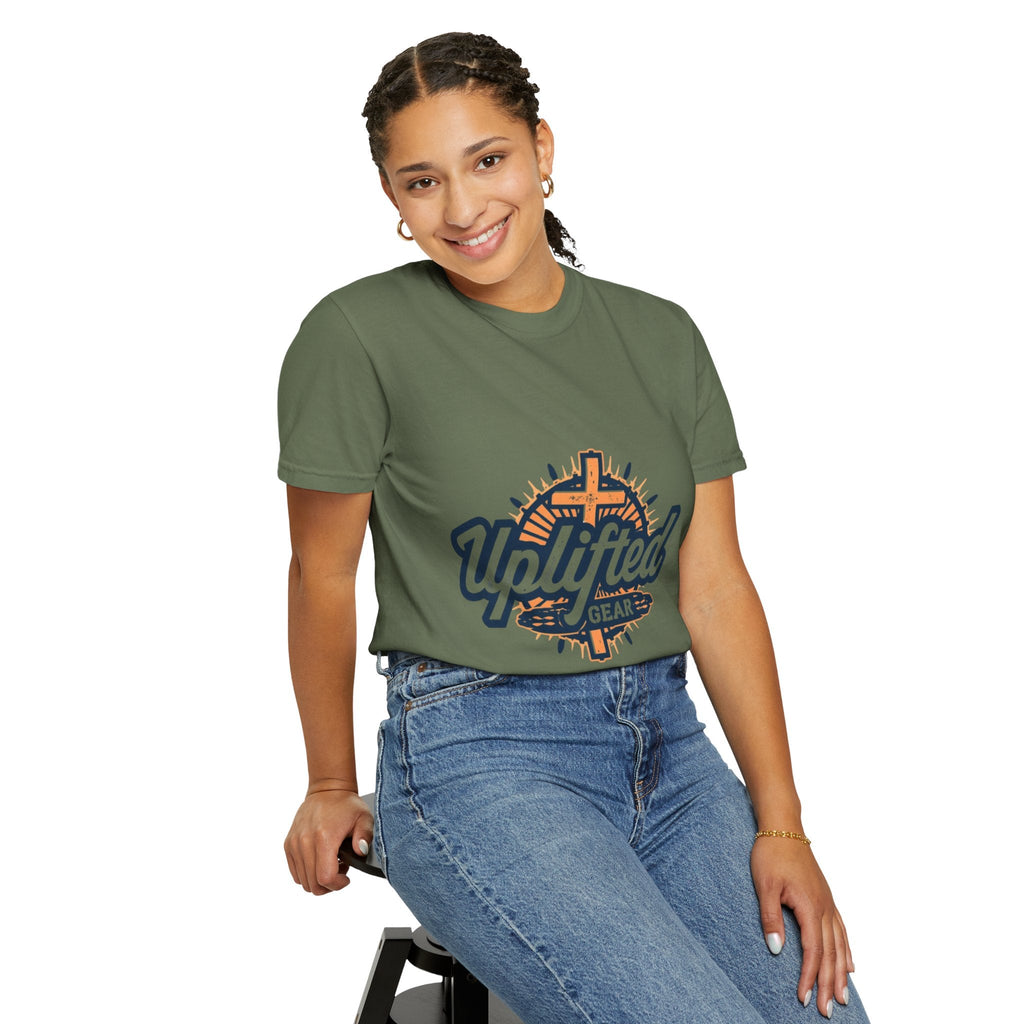 Uplifted Gear Christian T-Shirt – Bold Logo Faith Tee for Inspired Living Printify