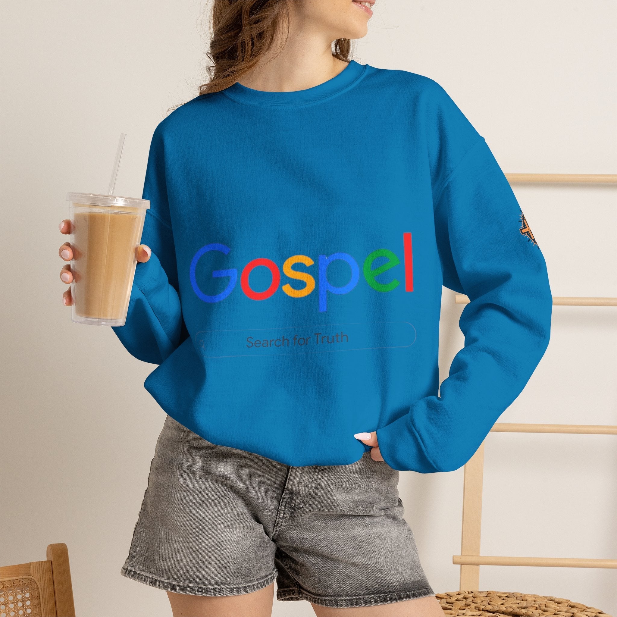 Gospel Graphic Sweatshirt — "Gospel" Colorful Logo Christian Sweatshirt Printify