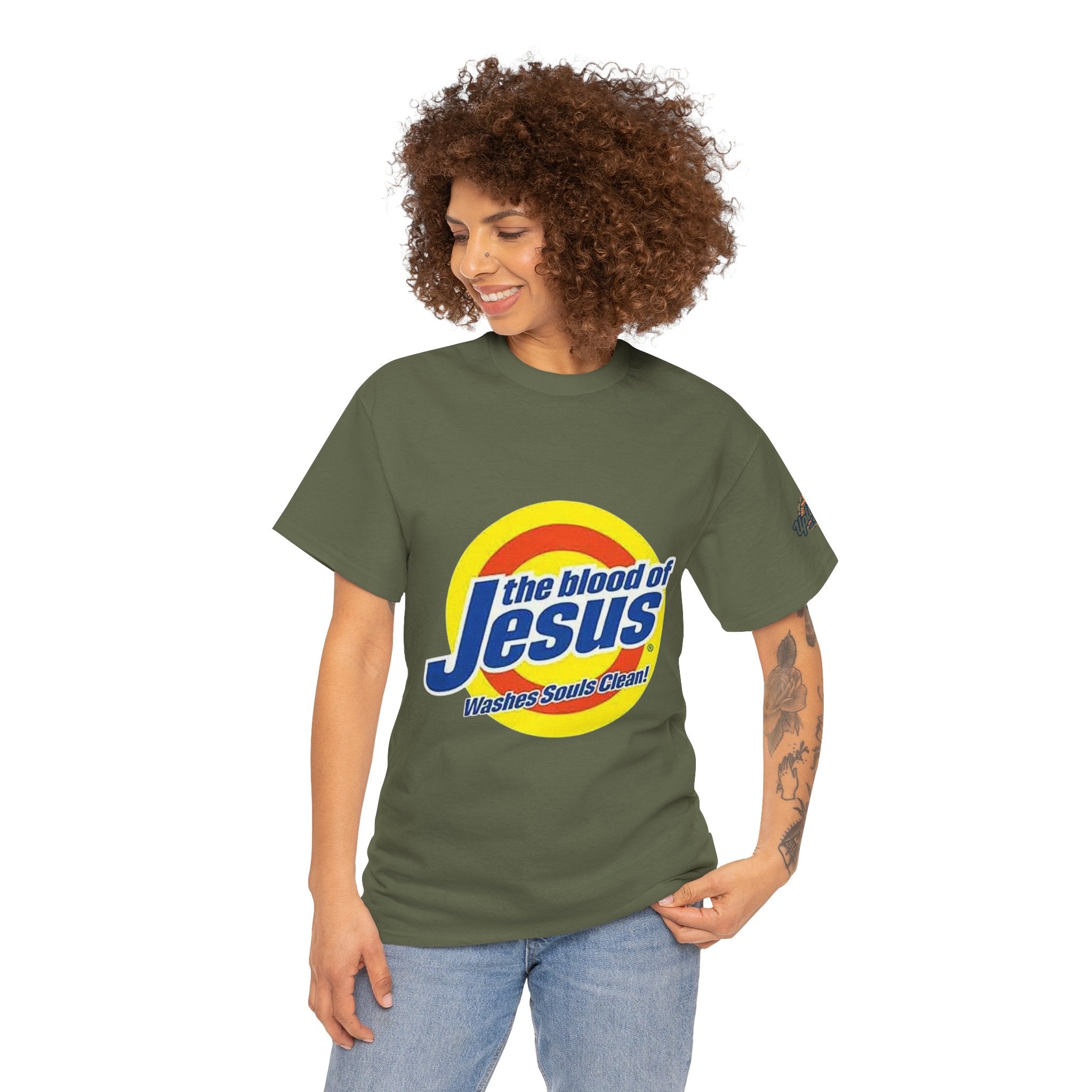 Blood of Jesus Washes Souls Clean T-shirt - Funny Tide Parody - Christian Faith T-shirt Printify